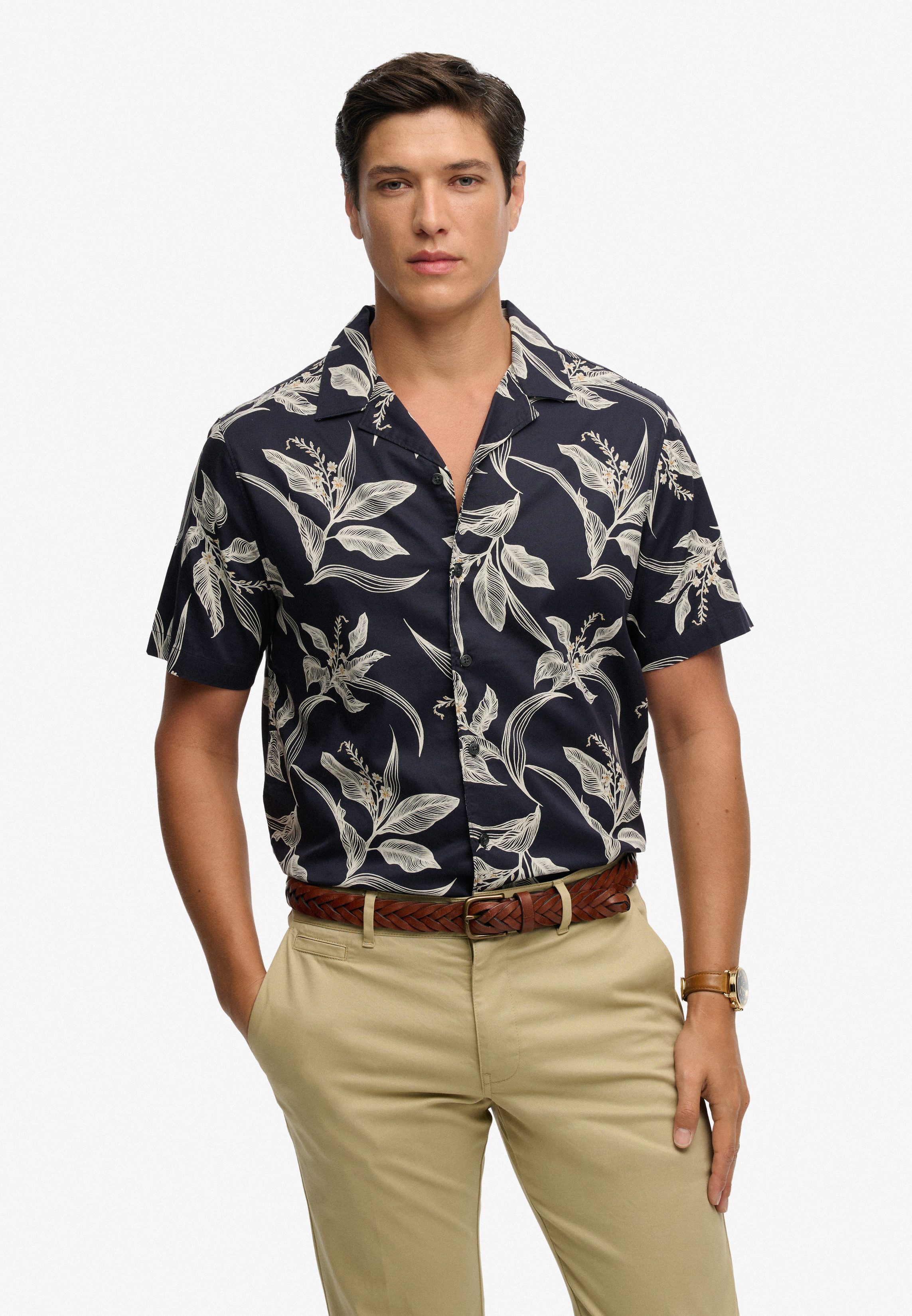 Superdry Hawaiihemd HAWAIIAN PRINT S/S SHIRT mit sommerlich coolem Hawaii-Blumen-Print