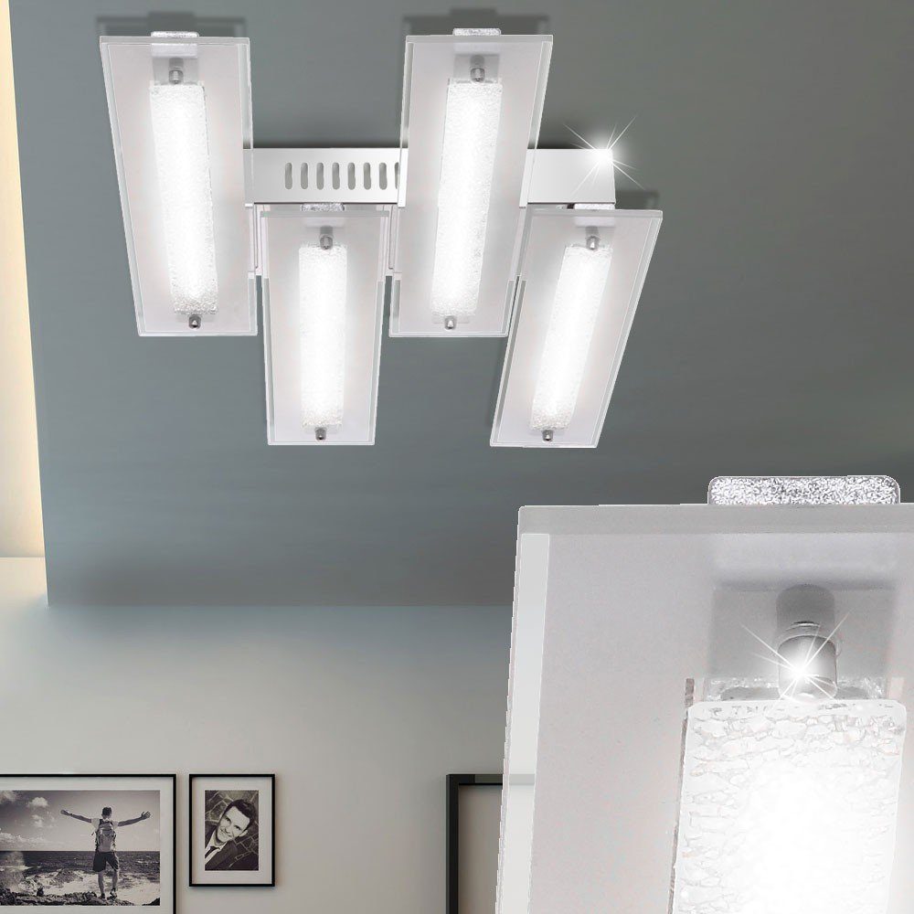 Globo LED Warmweiß, quadratisch Lampe Kristall 28,8 Decken Wohnraum LED-Leuchtmittel Watt Beleuchtung LED Deckenleuchte, fest verbaut