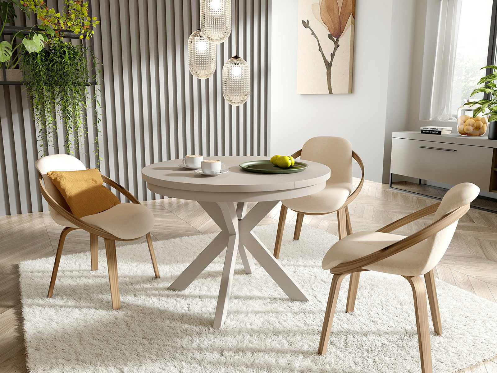 Compleo Esstisch modern, Metallbeine, Runder Esszimmertisch günstig online kaufen