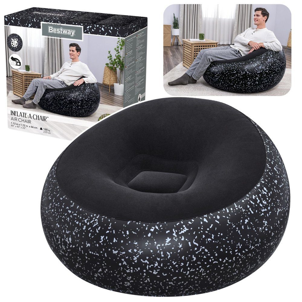 BESTWAY Whirlpoolsitz Aufblasbarer Stuhlsitz Schwarz Aufblasbarer Stuhl Bestway 75153