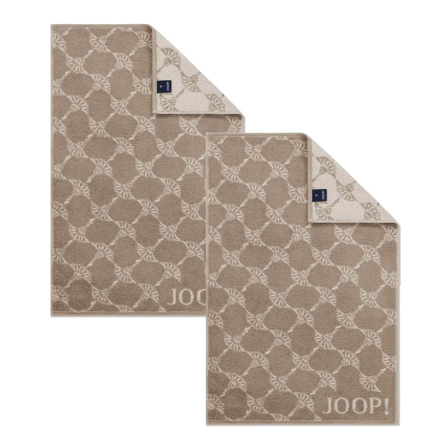 JOOP! Handtuch 2 Stück Joop! Gästetuch Cornflower 1721-30 sand 30x50, Walkfrottier (2-St), Baumwolle