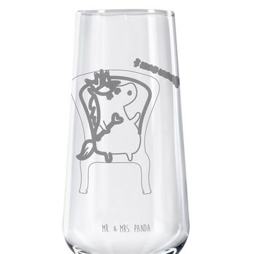 Mr. & Mrs. Panda Sektglas Einhorn König - Transparent - Geschenk, Einhorn Deko, Kaiser, Unicorn, Premium Glas, Hochwertige Gravur