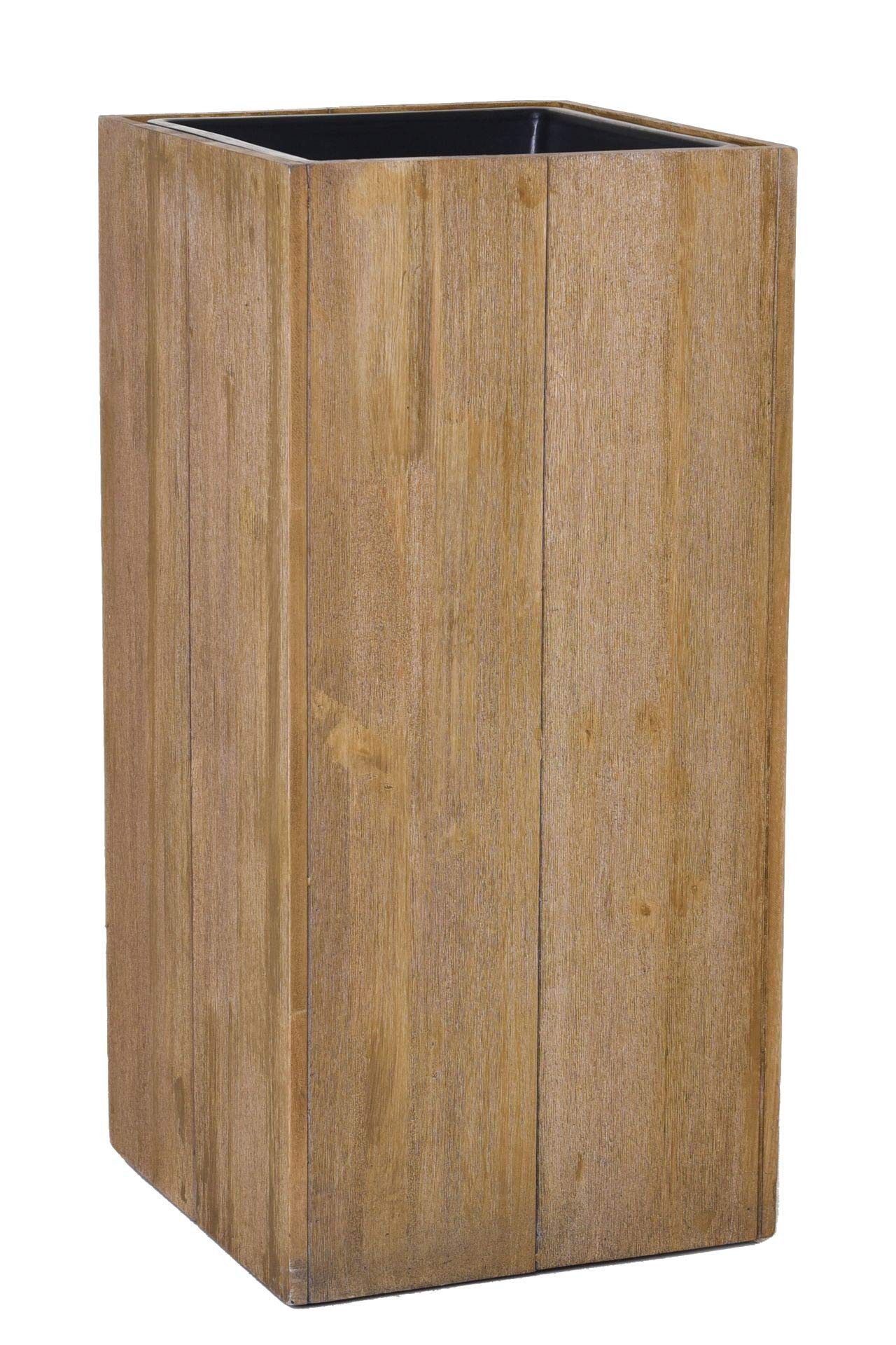 VIVANNO Pflanzkübel Pflanzkübel Blumenkübel Säule Holz BLOCK Braun - 33x33x70 cm