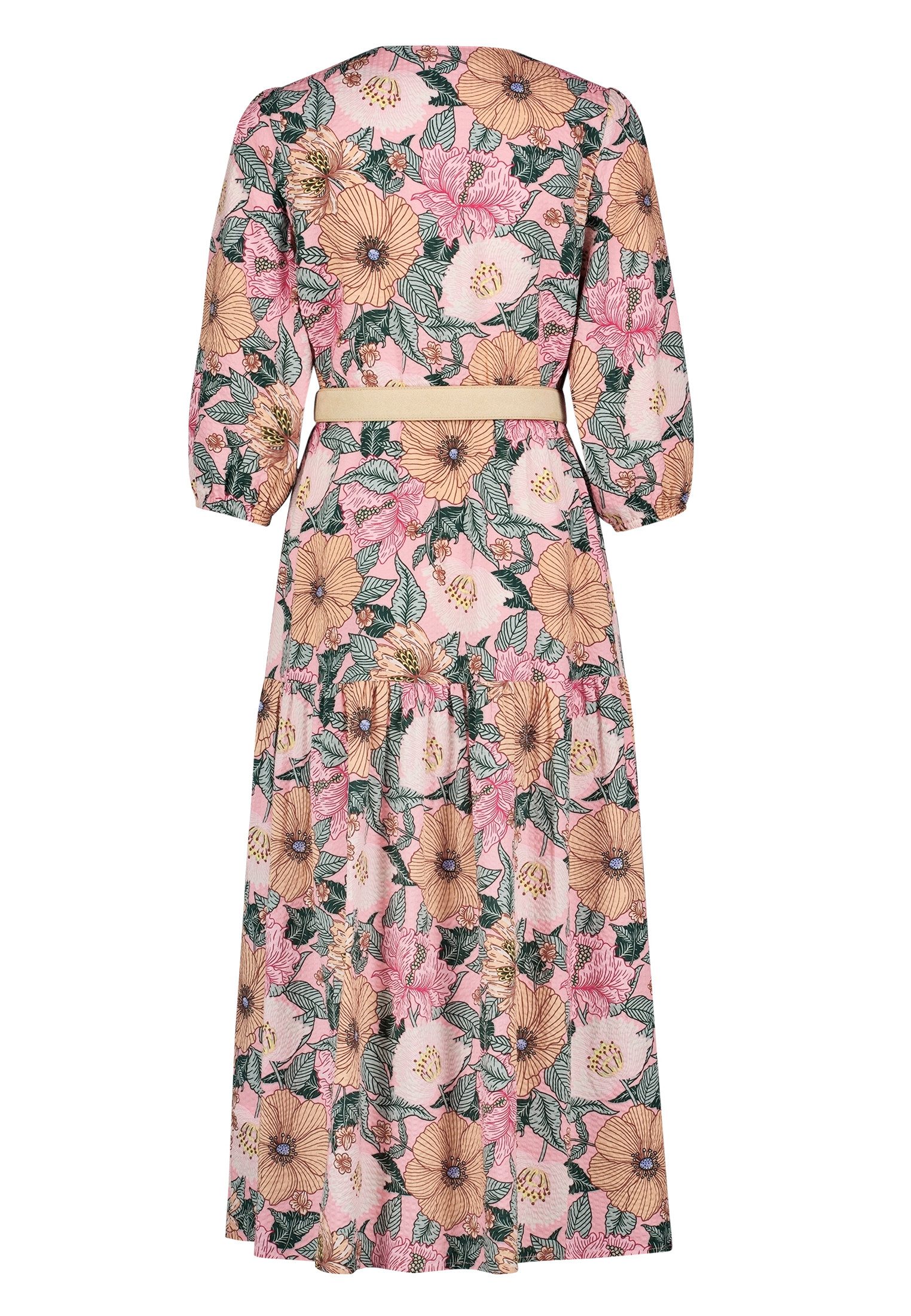 Zero Maxikleid Damen mit Blumenprint Gürtel