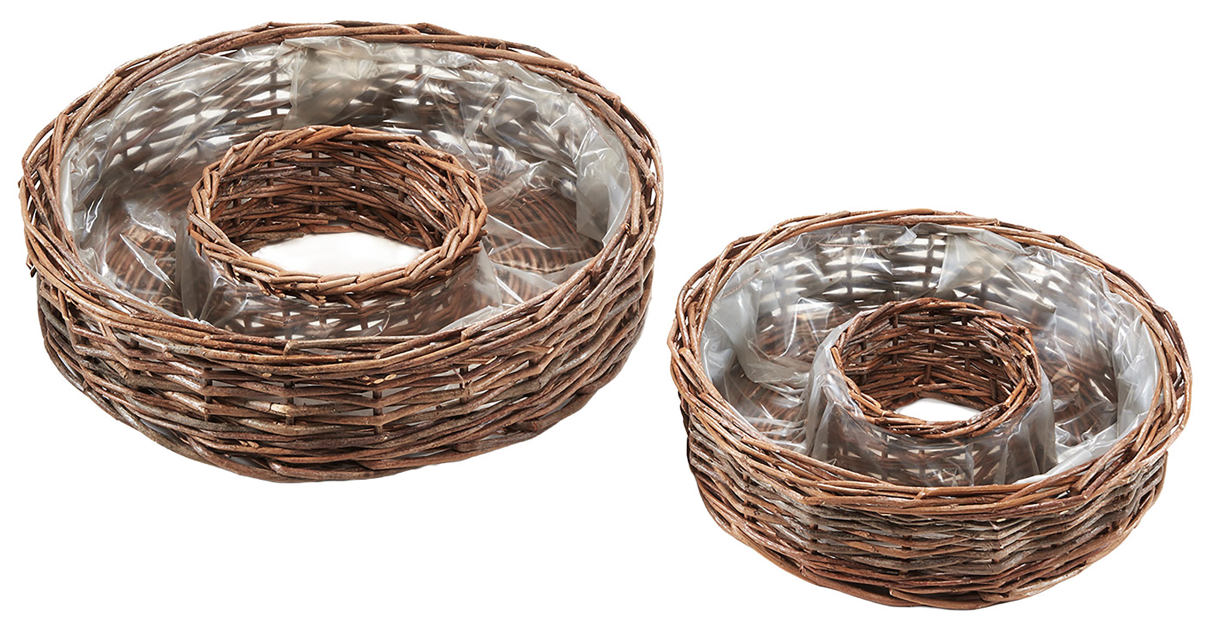 Kobolo Blumentopf Pflanzringe Dekoring Blumenring rund Pflanzschale verschiedene Größe (Set, 2 St., 2er Set), mit Folie 2er Set