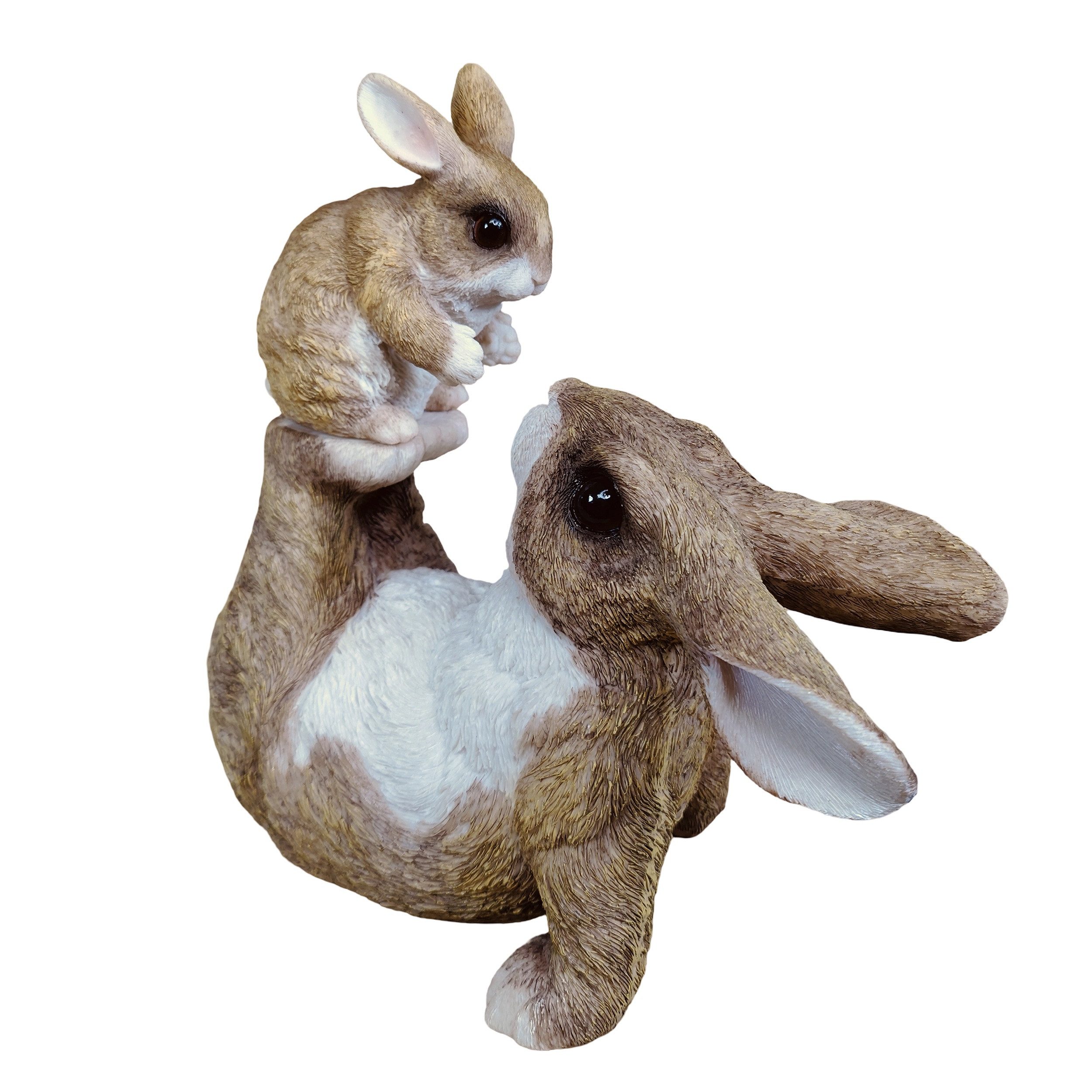 colourliving Tierfigur Hasenfigur mit Kind - Dekohase - Deko Osterhase (1 St), eine besonders realistische und lebendige Optik