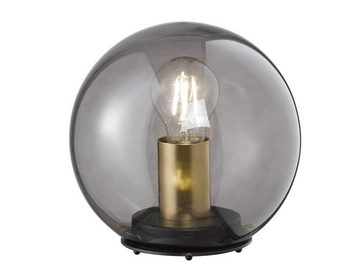 meineWunschleuchte LED Nachttischlampe, LED wechselbar, Warmweiß, Kleine Kugel-lampe mit Rauchglas Lampenschirm, Glas-kugel, Ø 20cm