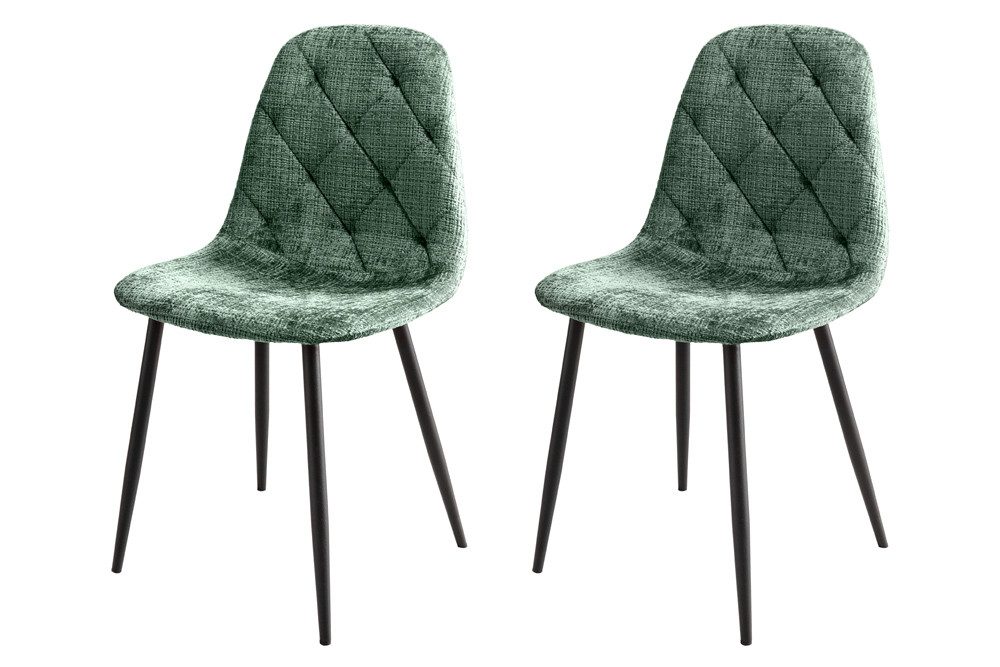 riess-ambiente Esszimmerstuhl GLAMM grün/schwarz - Chenille Cremona, Metall günstig online kaufen
