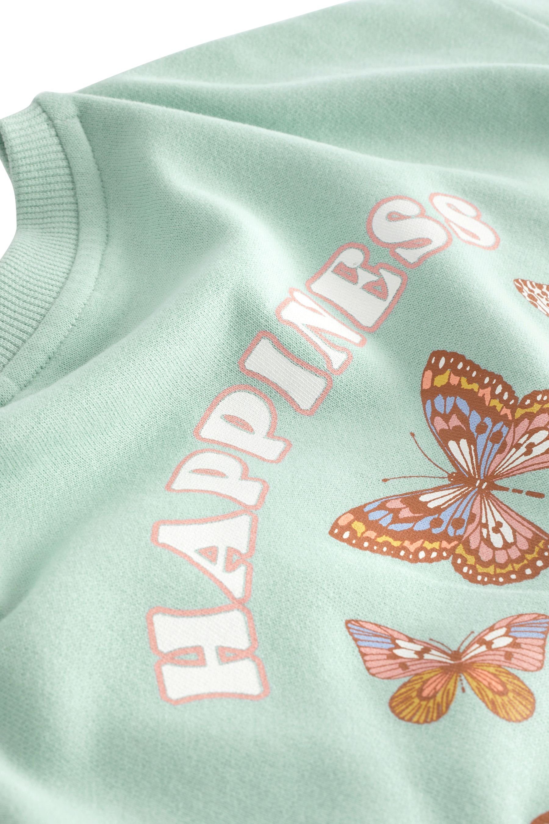 Next Schmetterling Oversized Sweatshirt (1-tlg) Mint Green Sweatshirt