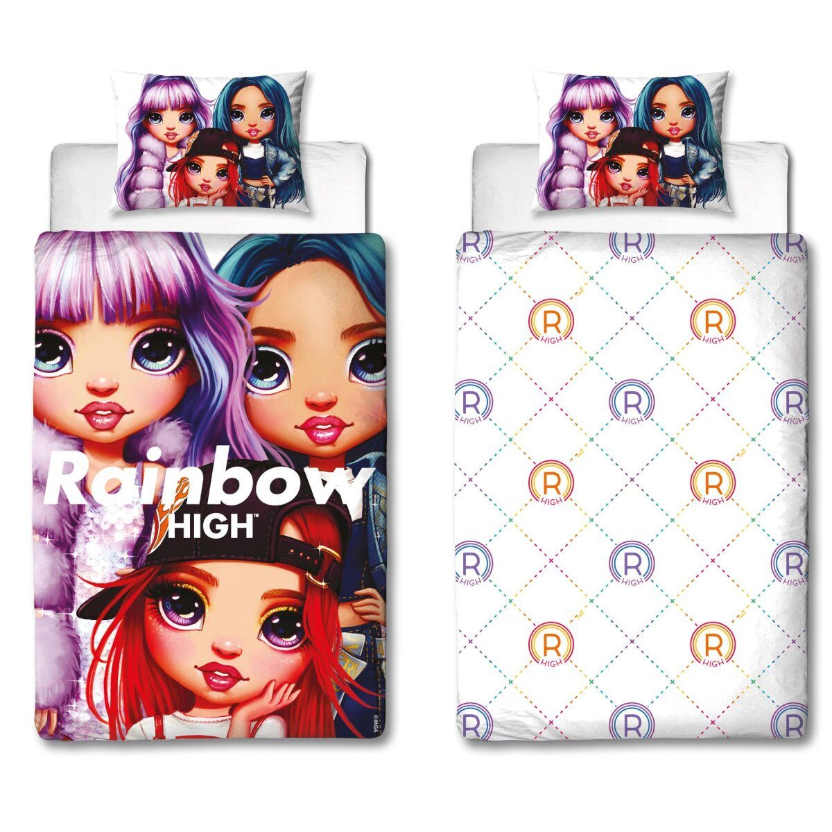 Rainbow High Bettwäsche Rainbow High Kinderbettwäsche-Set 140x200cm 60x70cm, 100% Polyester