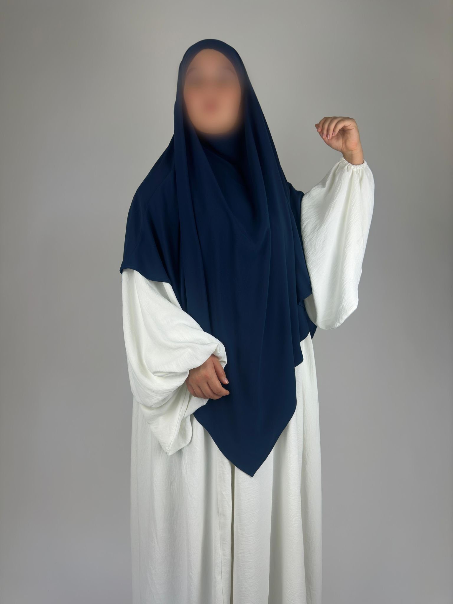 Aymasal Kopftuch Einlagiger Khimar Hiba Medina Seide Medine Seide islamische Mode Marineblau