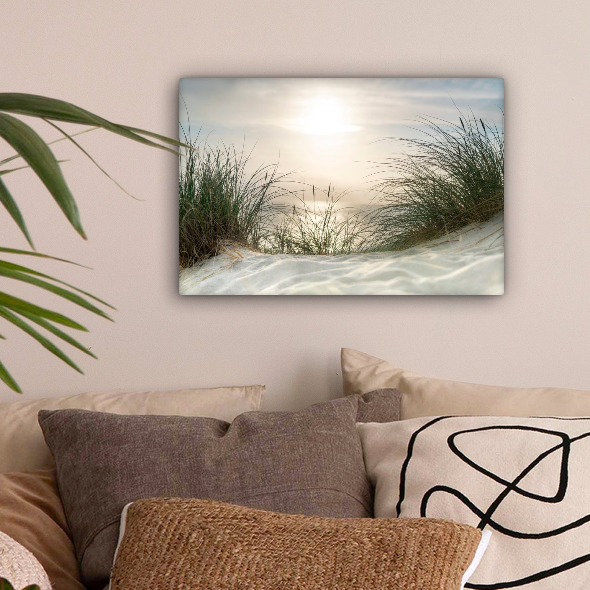 OneMillionCanvasses® Leinwandbild Sand - Gras - Sonne, Fotodruck (1 St), Le günstig online kaufen