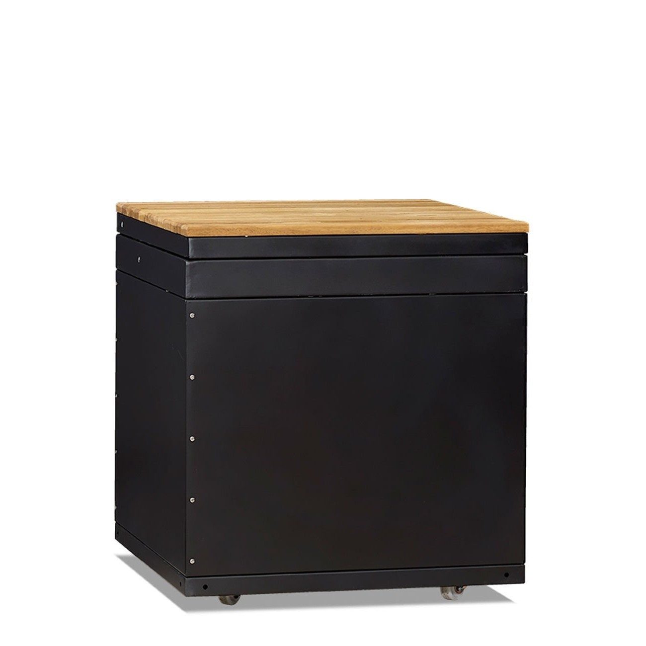 Xlmoebel Outdoor-Küche Außenküchenmodul Schwarz Holz Edelstahl von XLMOEBEL, Made in Europa