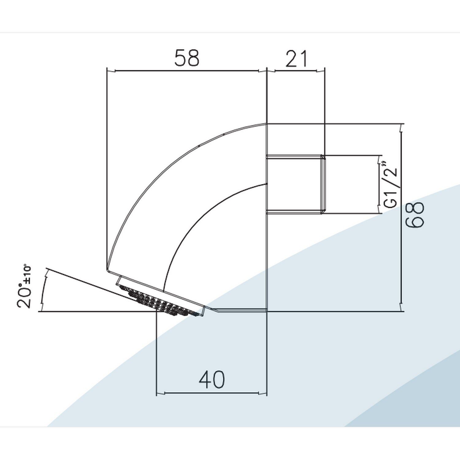 Sanixa Regenduschkopf, Duschkopf Vandalismus-Sicher Kopfbrause Duschbrause günstig online kaufen