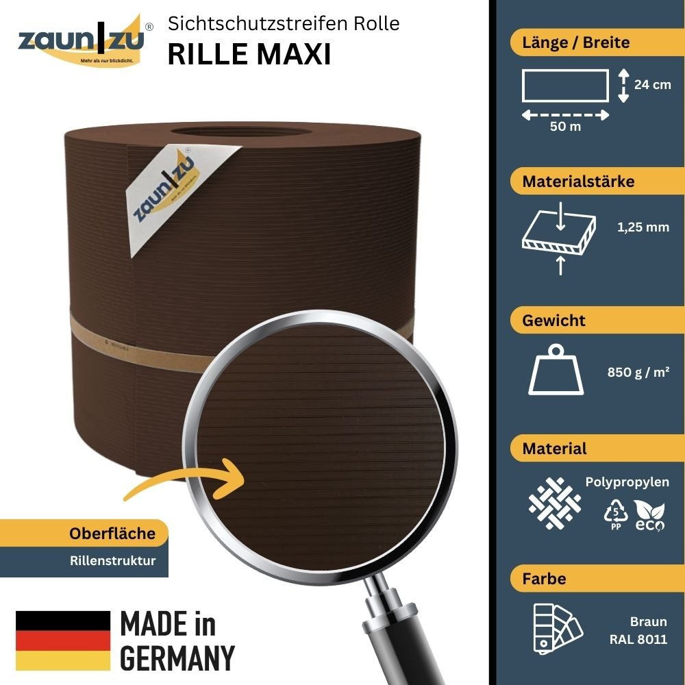 zaunzu Sichtschutzstreifen Rille Maxi Rolle für günstig online kaufen