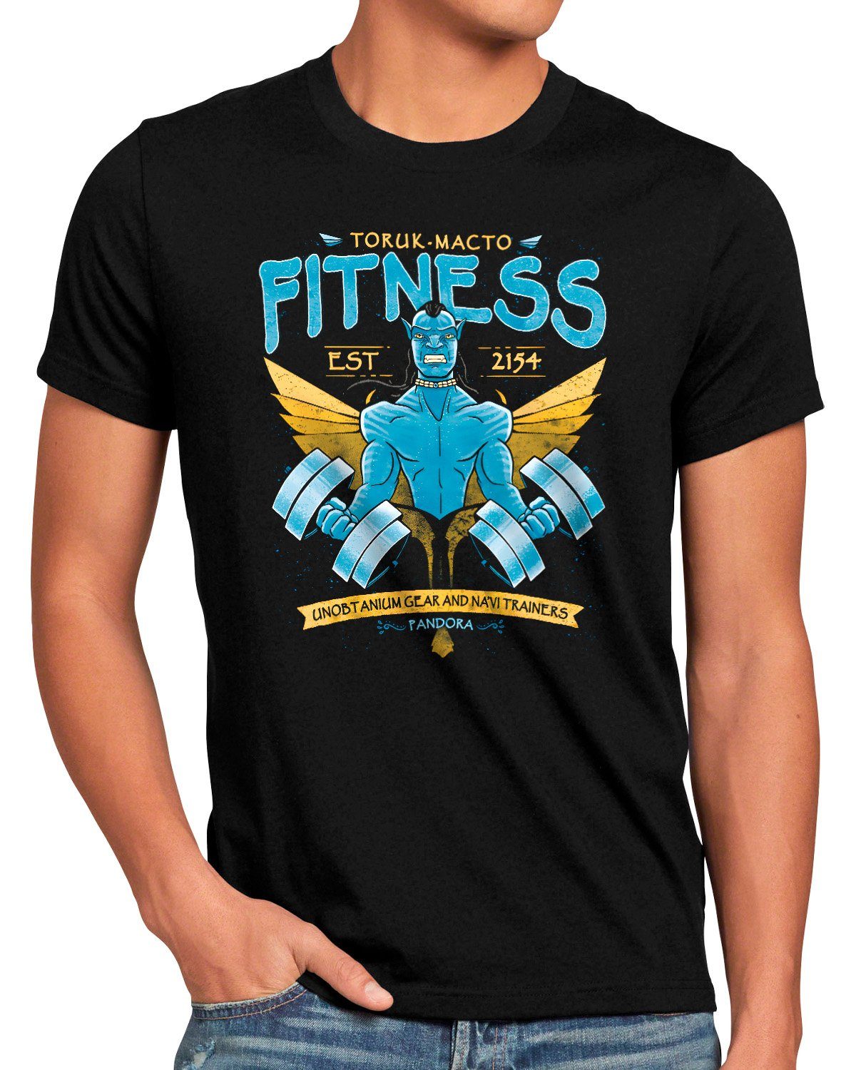 style3 Print-Shirt Herren T-Shirt Navi Fitness pandora navi jake sully avatar