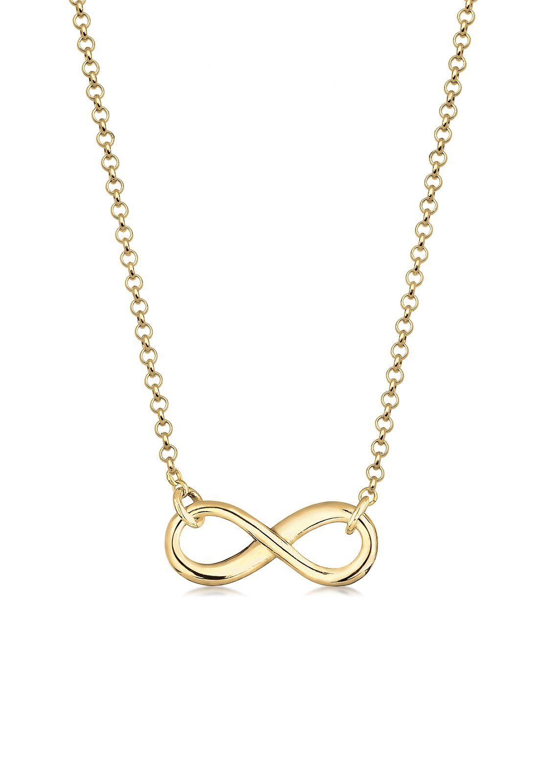 Elli Premium Kette mit Anhänger Infinity Unendlichkeit Symbol 375 Gelbgold günstig online kaufen