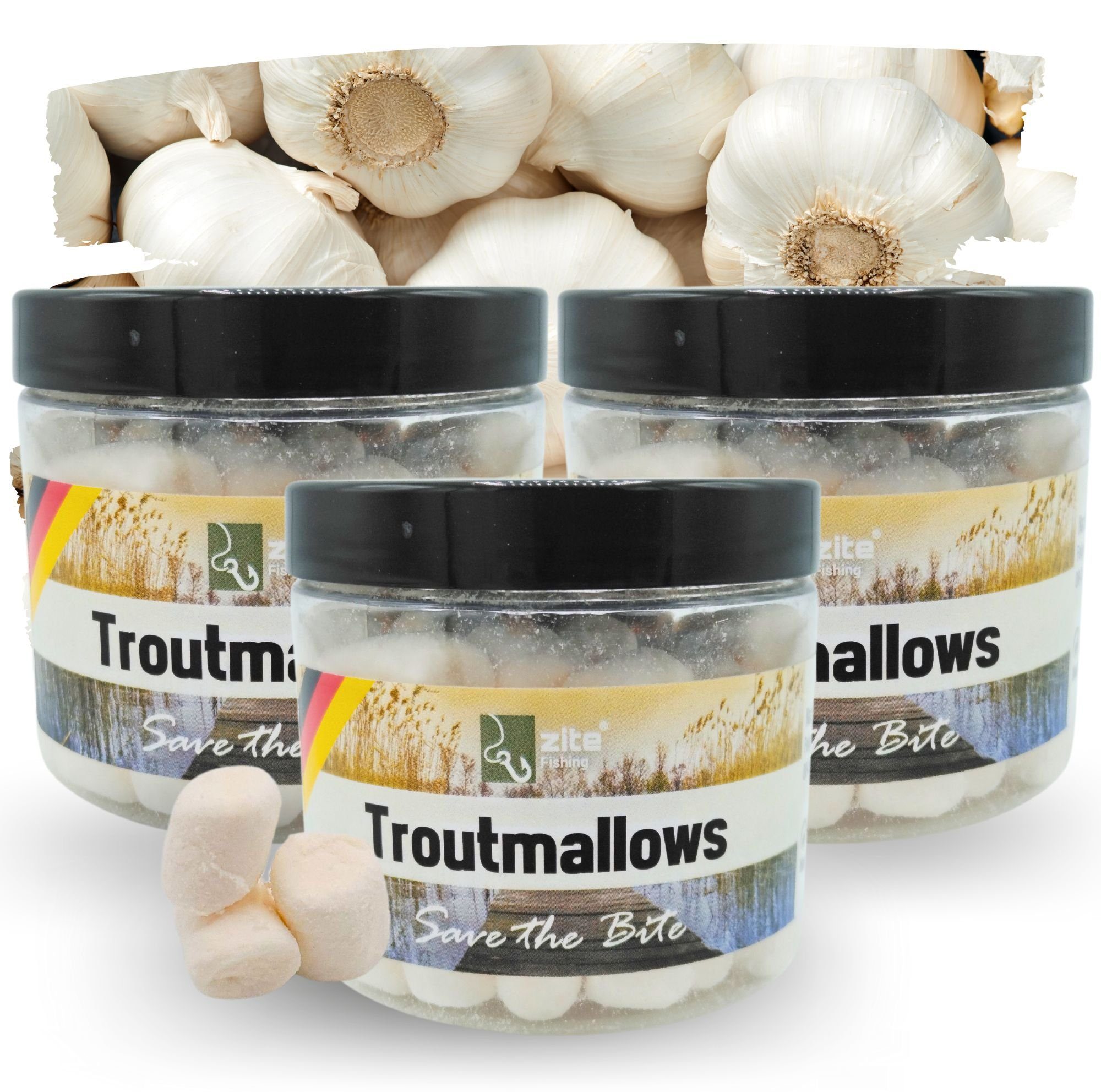 Kunstköder Troutmallows-Set 8 Aromen 3x40g Forellenköder