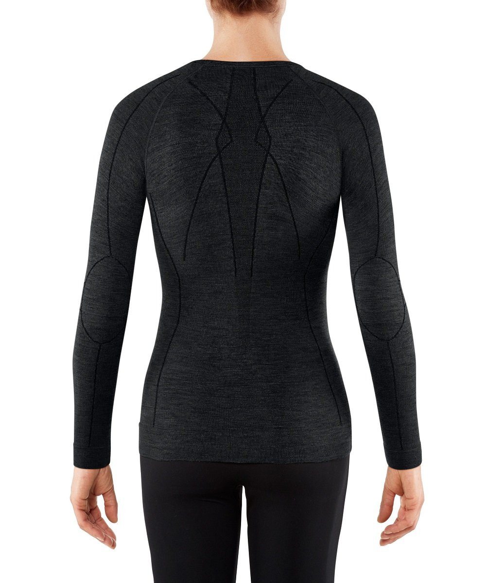 FALKE Langarmshirt Wool Tech (Merinowolle) Unterwäsche schwarz Damen