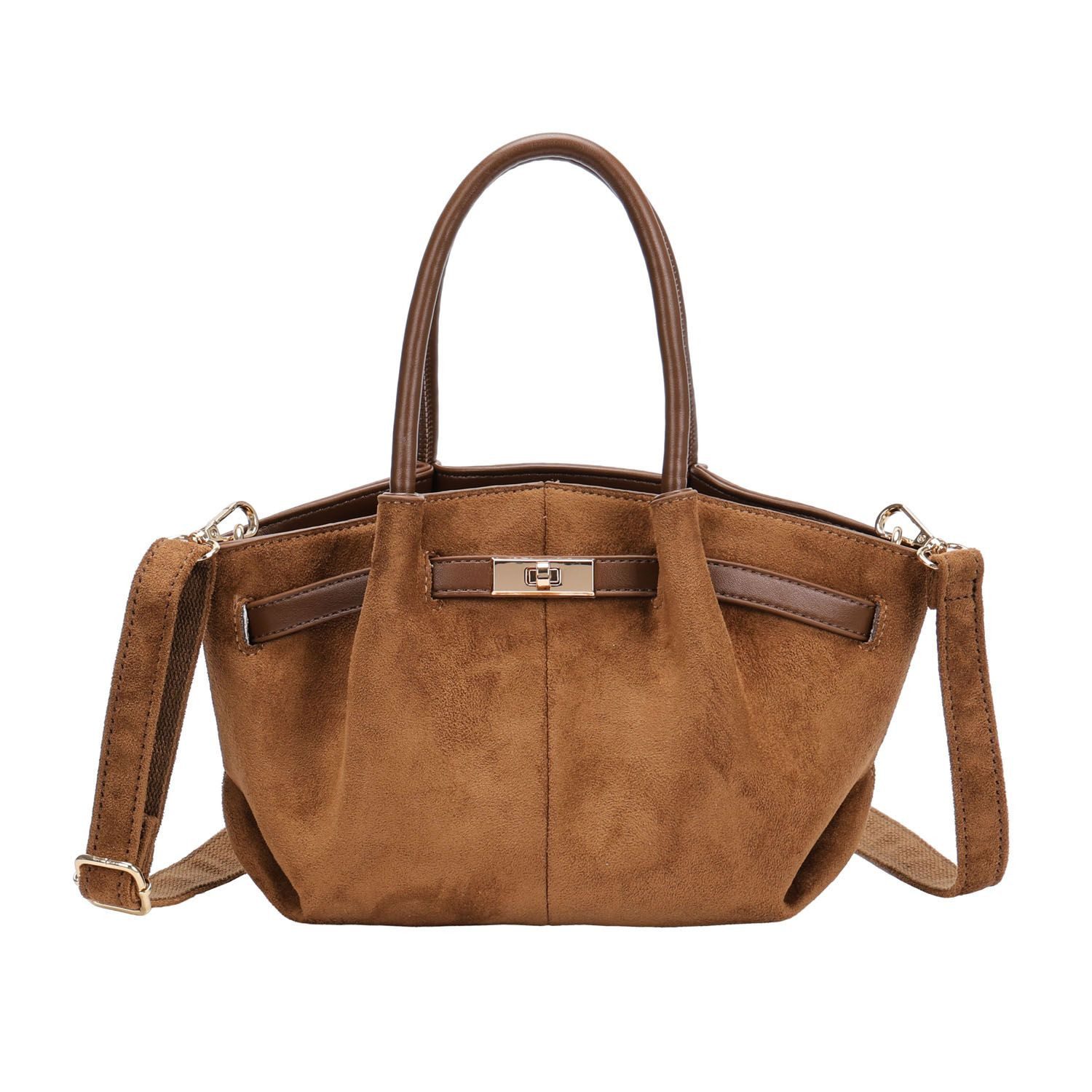 ITALYSHOP24 Schultertasche Damen Tasche Tote Bag Handtasche Wildleder Optik Mini Bag Business, Umhängetasche Samt Crossbody Damentasche Cross Over Freizeit Mini Bag