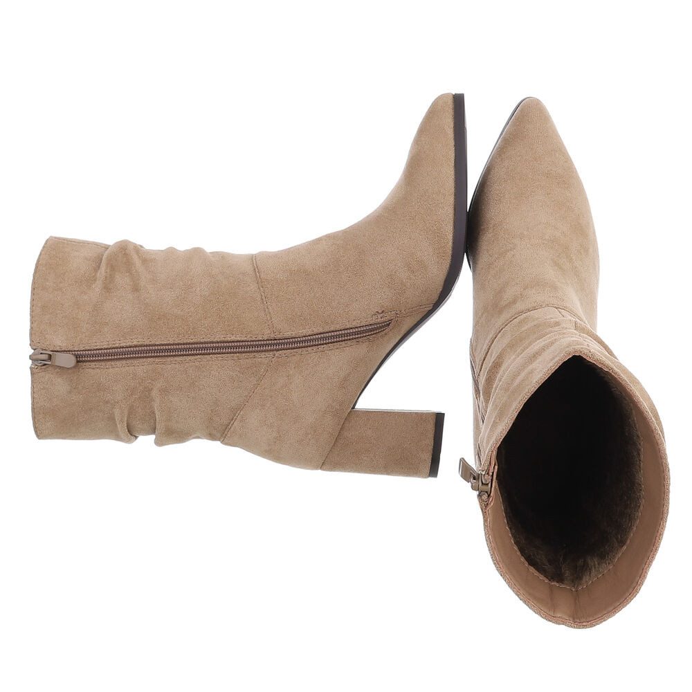 Ital-Design Eleganter Blockstiefel mit gerafftem Design für Damen Stiefelet günstig online kaufen