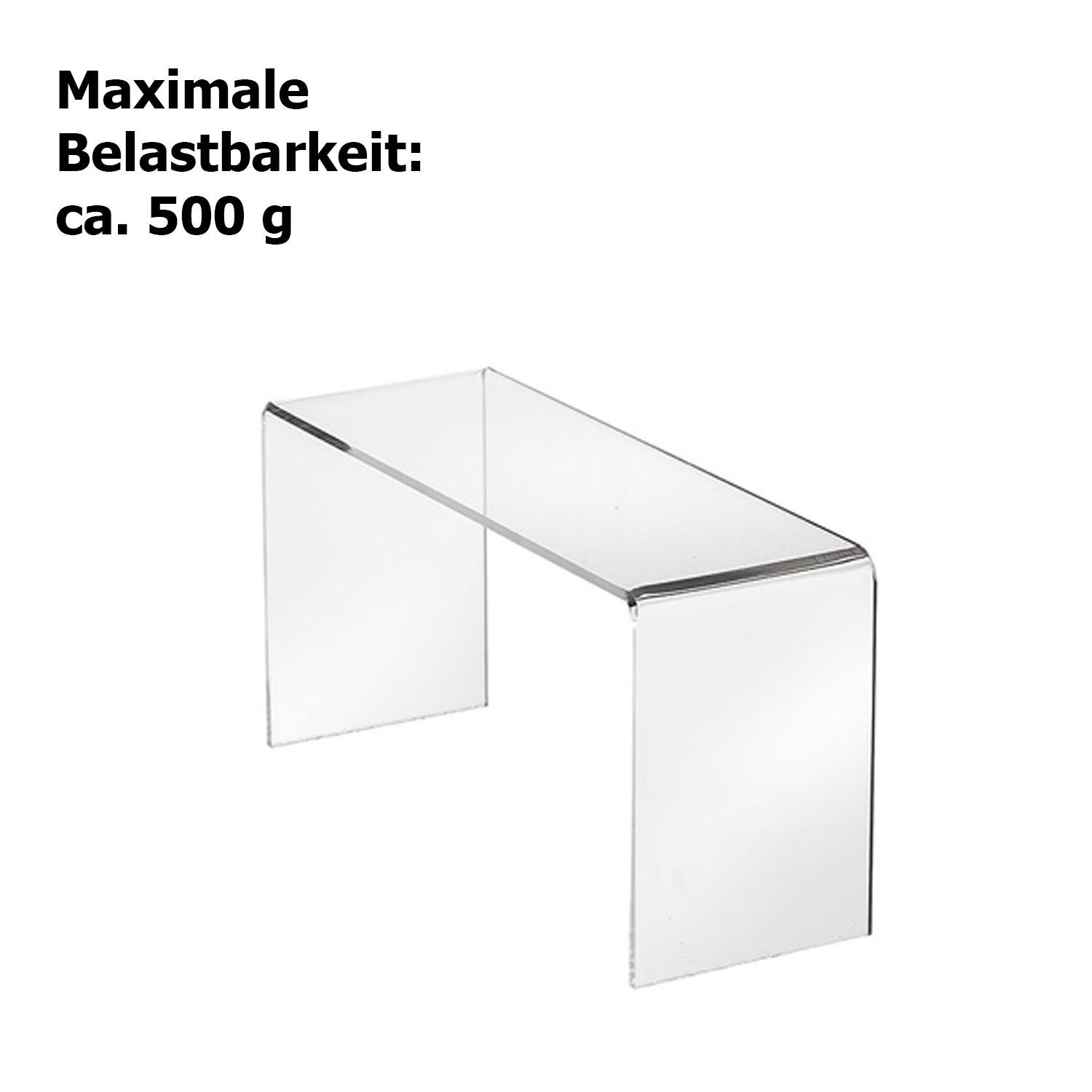 ogoPLUS Organizer Dekobrücke 200 x 70 x 100 mm, 3 mm Acrylglas, Warenträger, Dekoration