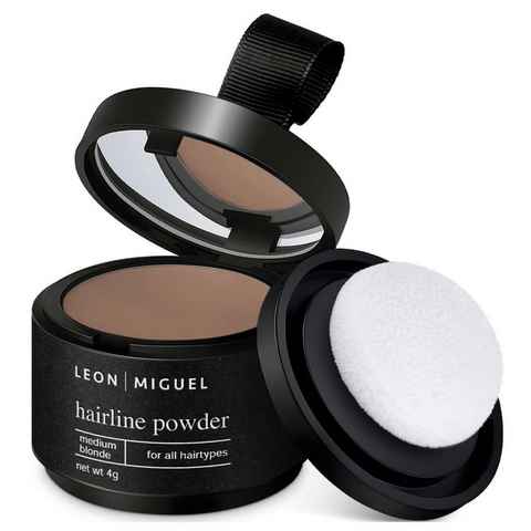 Leon Miguel Haaransatz-Farbpuder Hairline Powder - Haar Concealer zum Ansatz kaschieren - 4g, Ohne Rückstände