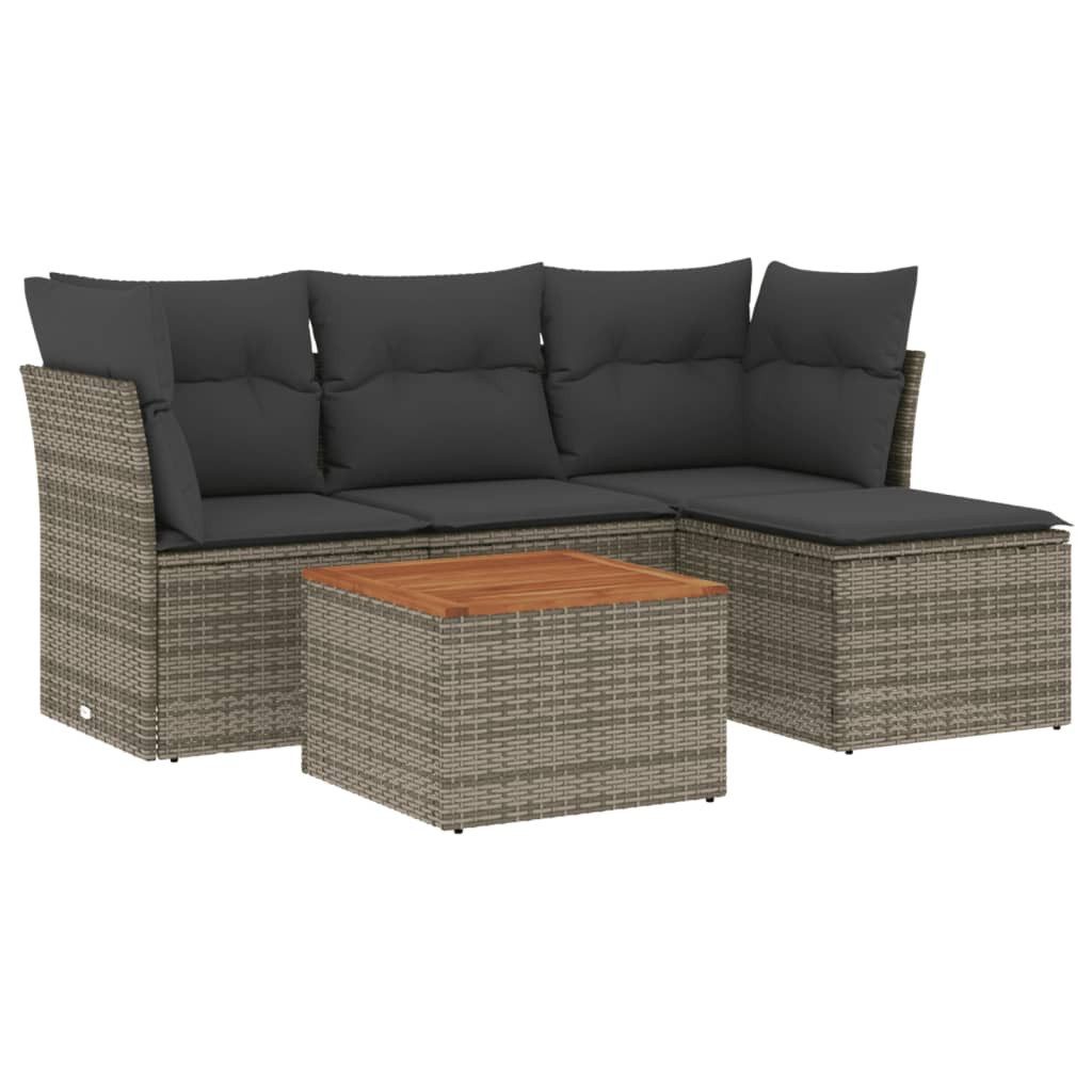 vidaXL Gartenlounge-Set 5-tlg. Garten-Sofagarnitur mit Kissen günstig online kaufen