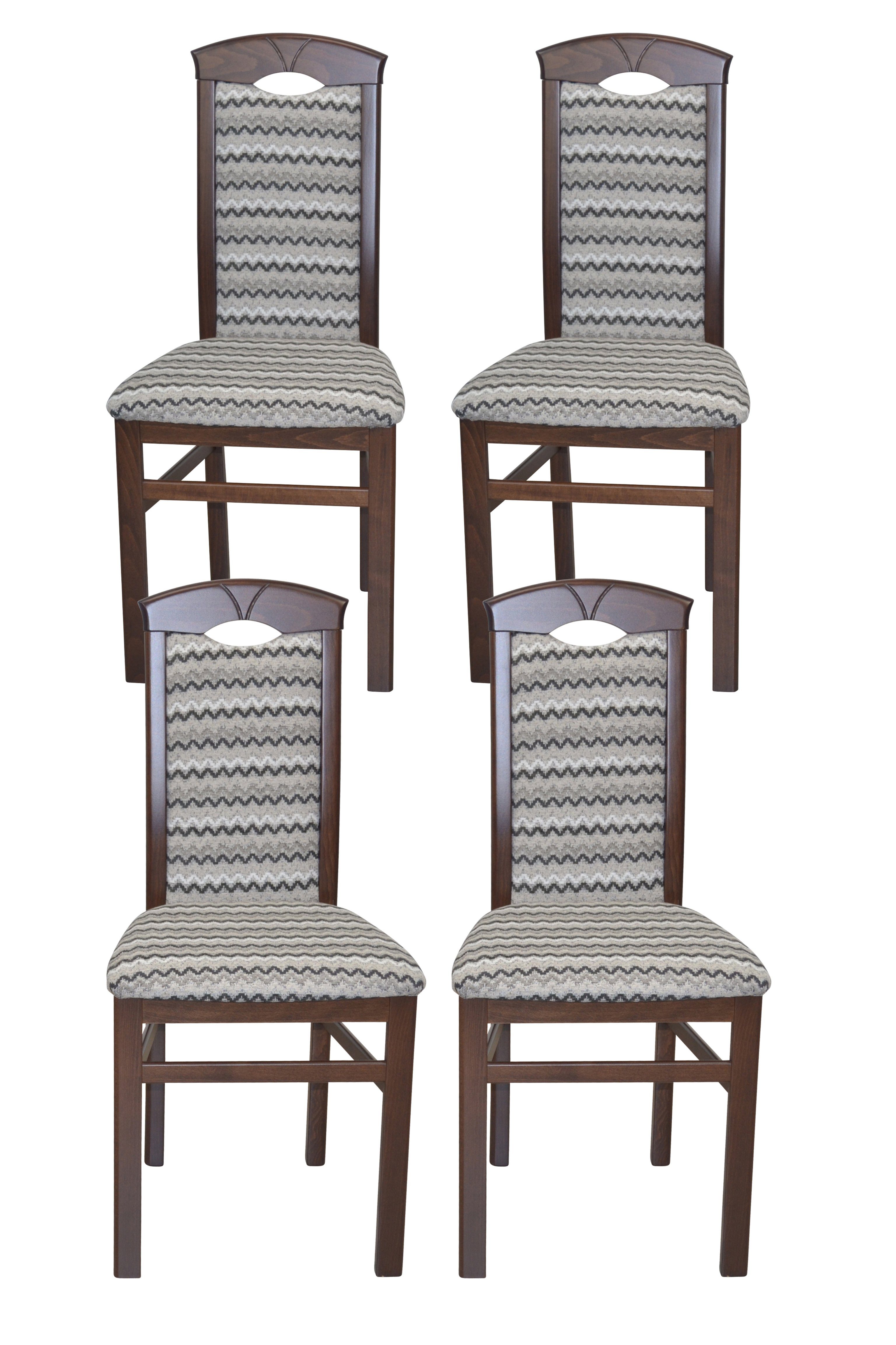 moebel-direkt-online Esszimmerstuhl 4 Stühle (Spar-Set) Größe2 = Nuss/grau