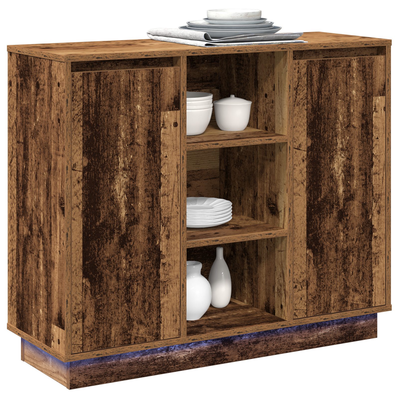 vidaXL Nachttisch Sideboard mit LED Alt günstig online kaufen