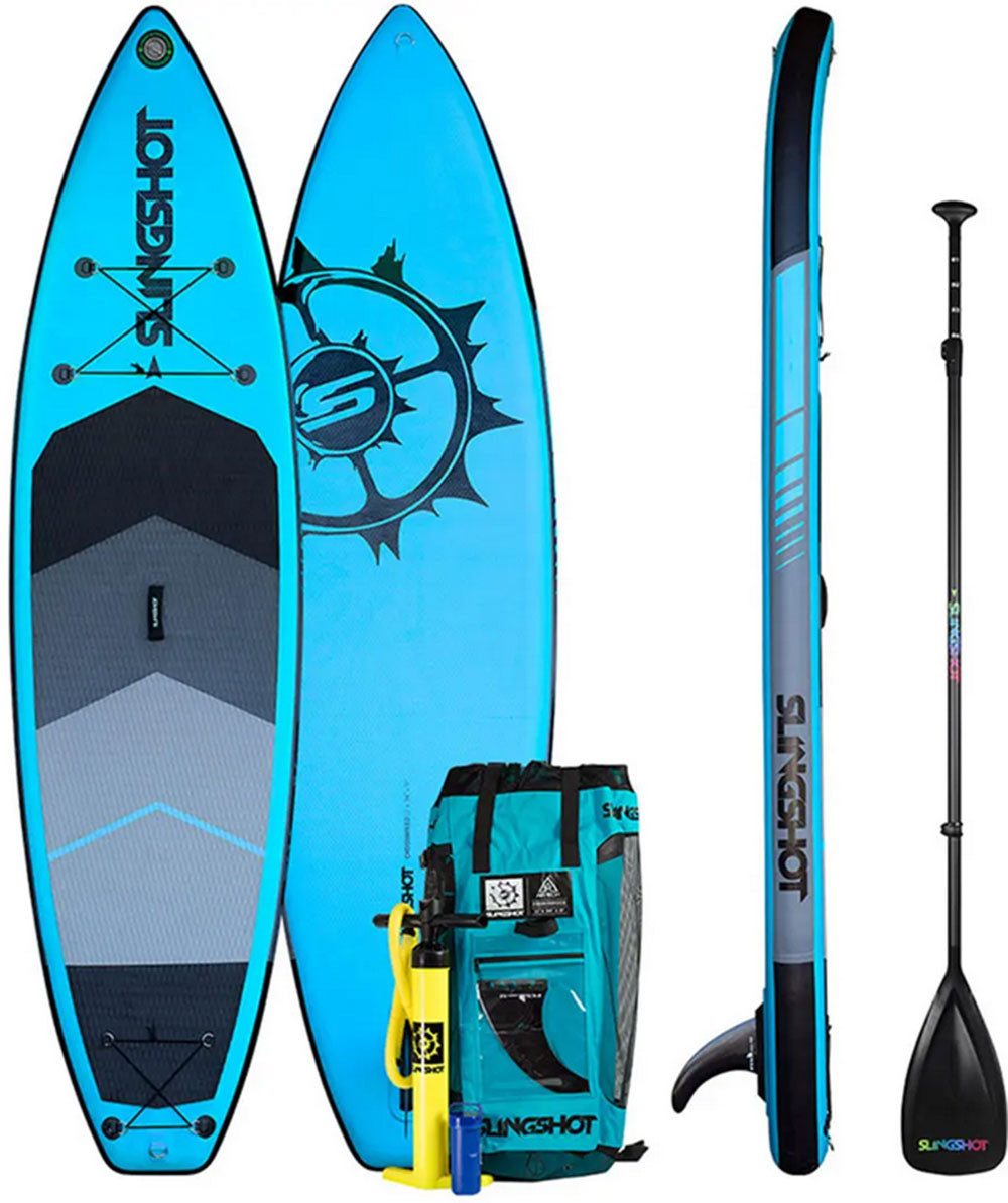 Slingshot SUP-Board SLINGSHOT CROSSBREED AIRTECH Inflatable 11,0 SUP mit 3-Piece Paddel