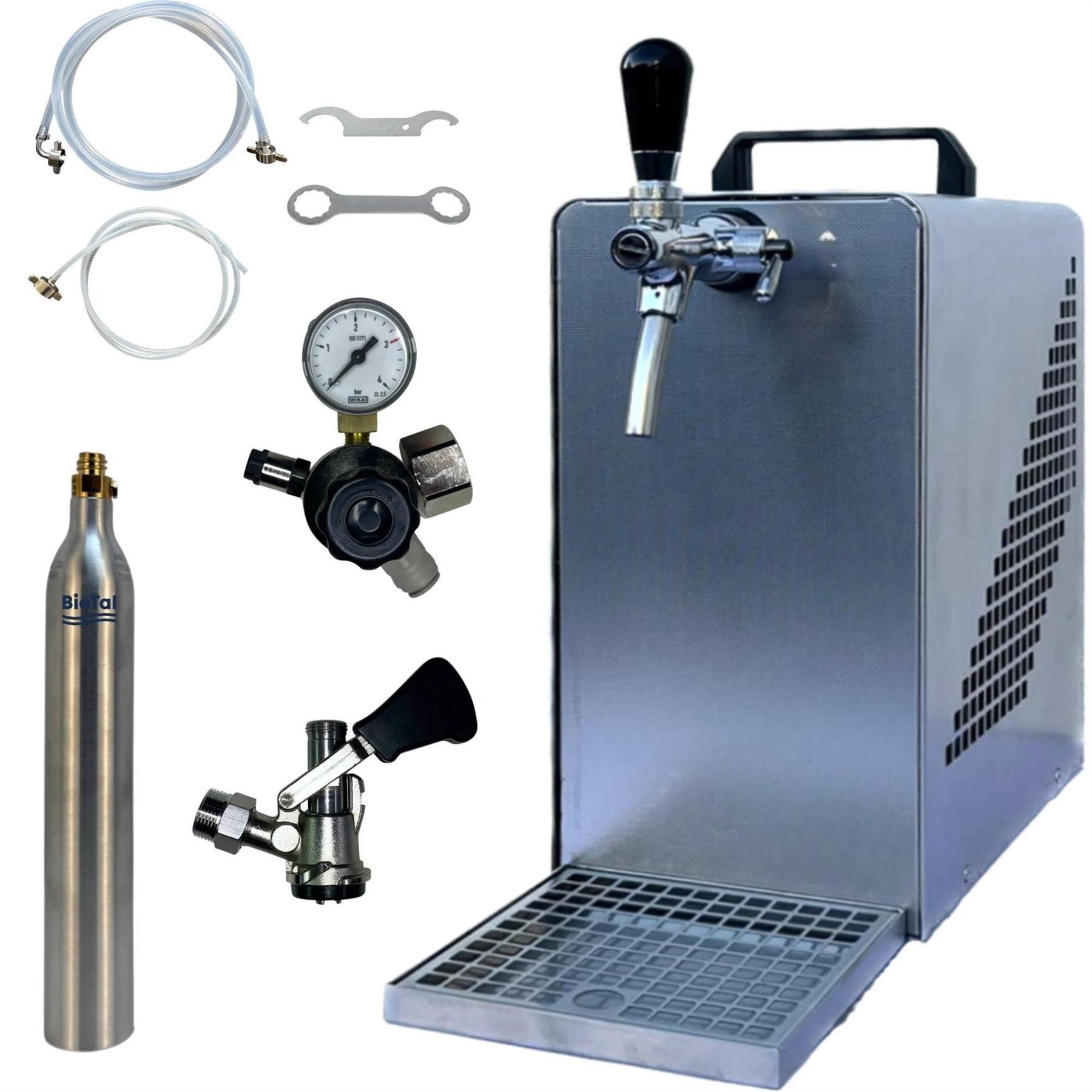BieTal Bierzapfanlage BieTal® Bierzapfanlage Bierkühler Zapfanlage 30 Liter/h SET 5/8 Zoll, Bier Zapfanlage mit Durchlaufkühler