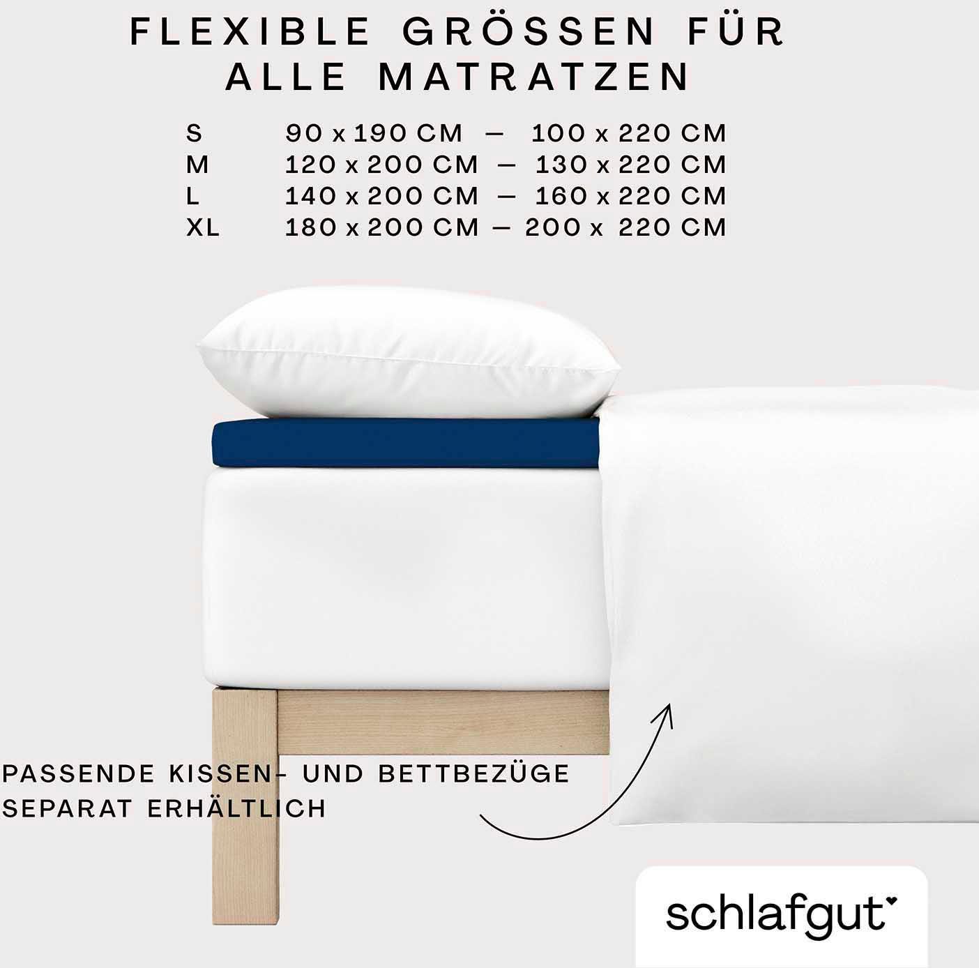 Schlafgut Spannbettlaken PURE TOPPER Bio-Baumwolle mit Elasthan 170 g/m² für Topper bis 10 cm, Jersey-Elasthan, Gummizug: rundum, (1 Stück), PREMIUM Laken für M – Bild 3 von 5