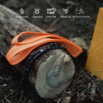 EVOCAMP Handsäge Handkettensäge mit 33 scharfen Zähnen - Bushcraft Ausrüstung (kompakte und faltbare Camping Säge 65 cm mit einer Tasche)