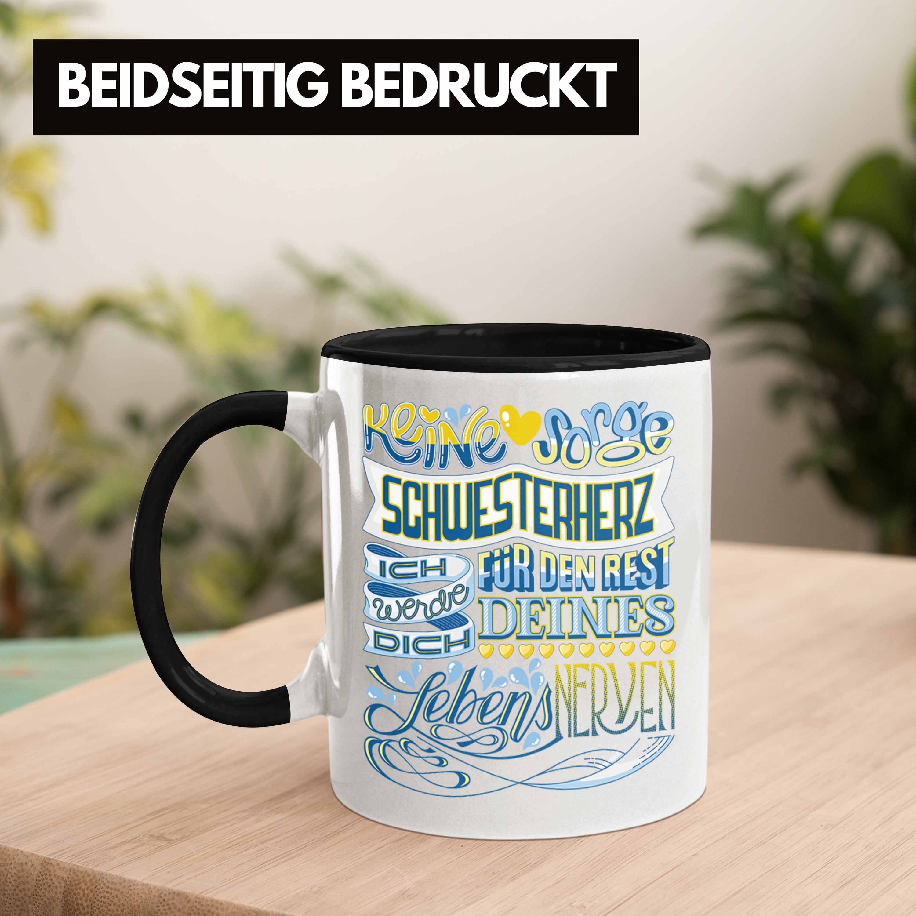 Trendation Tasse Trendation von Geschenk Tasse Schwester Schwester an - Geschenkidee Beste Schwester Bruder Lieblingsschwester Schwarz von