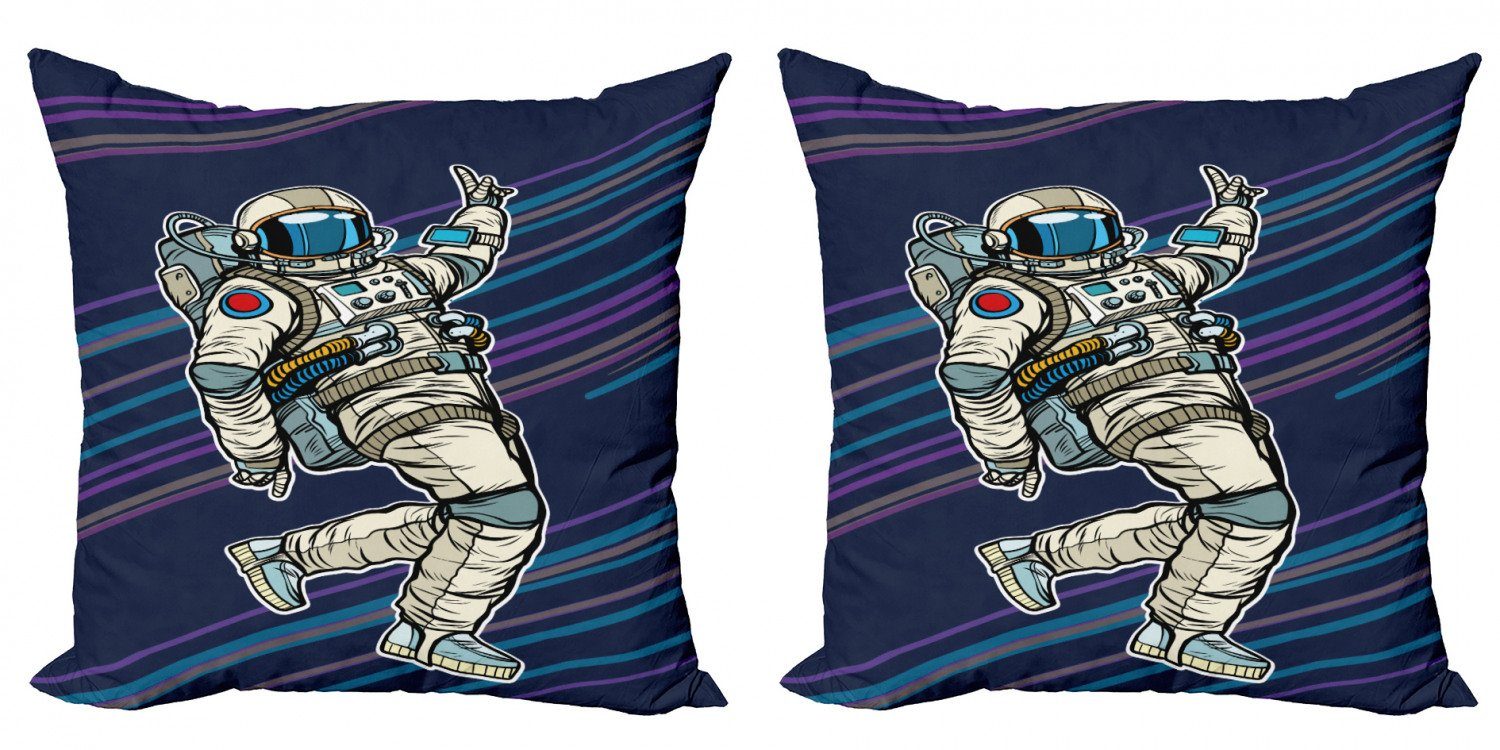 Kissenbezüge Modern Accent Doppelseitiger Digitaldruck, Abakuhaus (2 Stück), Astronaut Cartoon-Charakter Tanzen