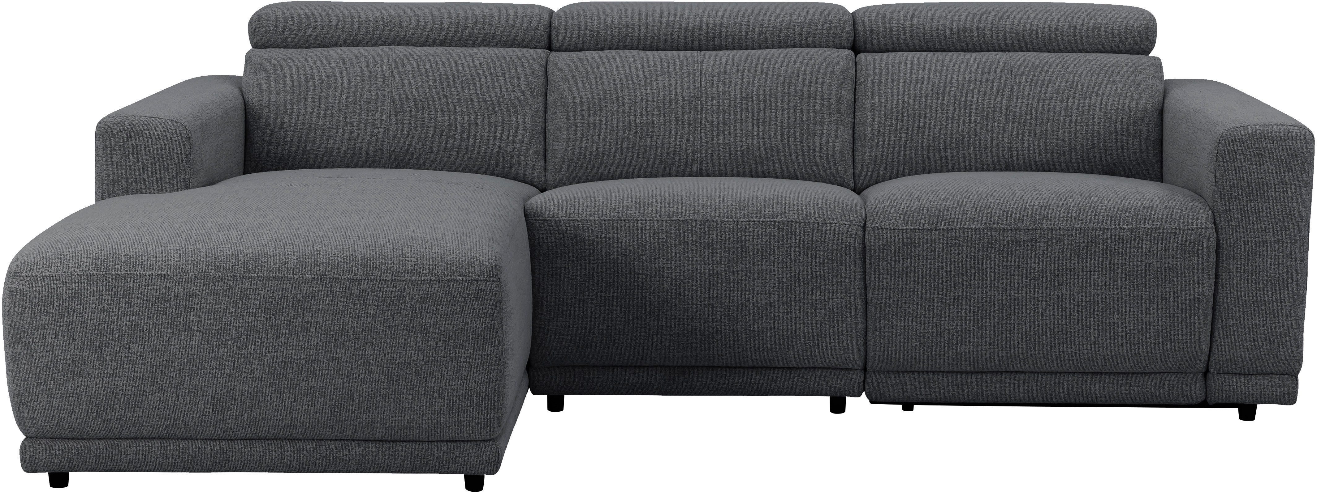 OTTO home Ecksofa LEOON L-Form, 255 cm - elektr. Relaxfunktion, mit USB A/C-Anschluss. Federkern, verstellbaren Kopfstützen, Webstoff