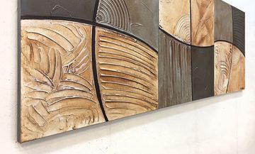 WandbilderXXL Gemälde Earth Movement 180 x 70 cm, Abstraktes Gemälde, handgemaltes Unikat