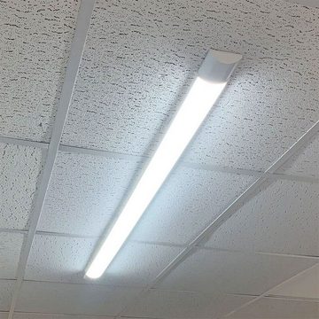 oyajia LED Lichtleiste Schlanke LED Tageslicht-Leuchtstoffröhre 10/20/30/40/50W, 6000K, IP20, LED fest integriert, ‎Kaltweiß, LED-Röhren Werkstattleuchte, für Flur Klassenzimmer Büro Fabrik