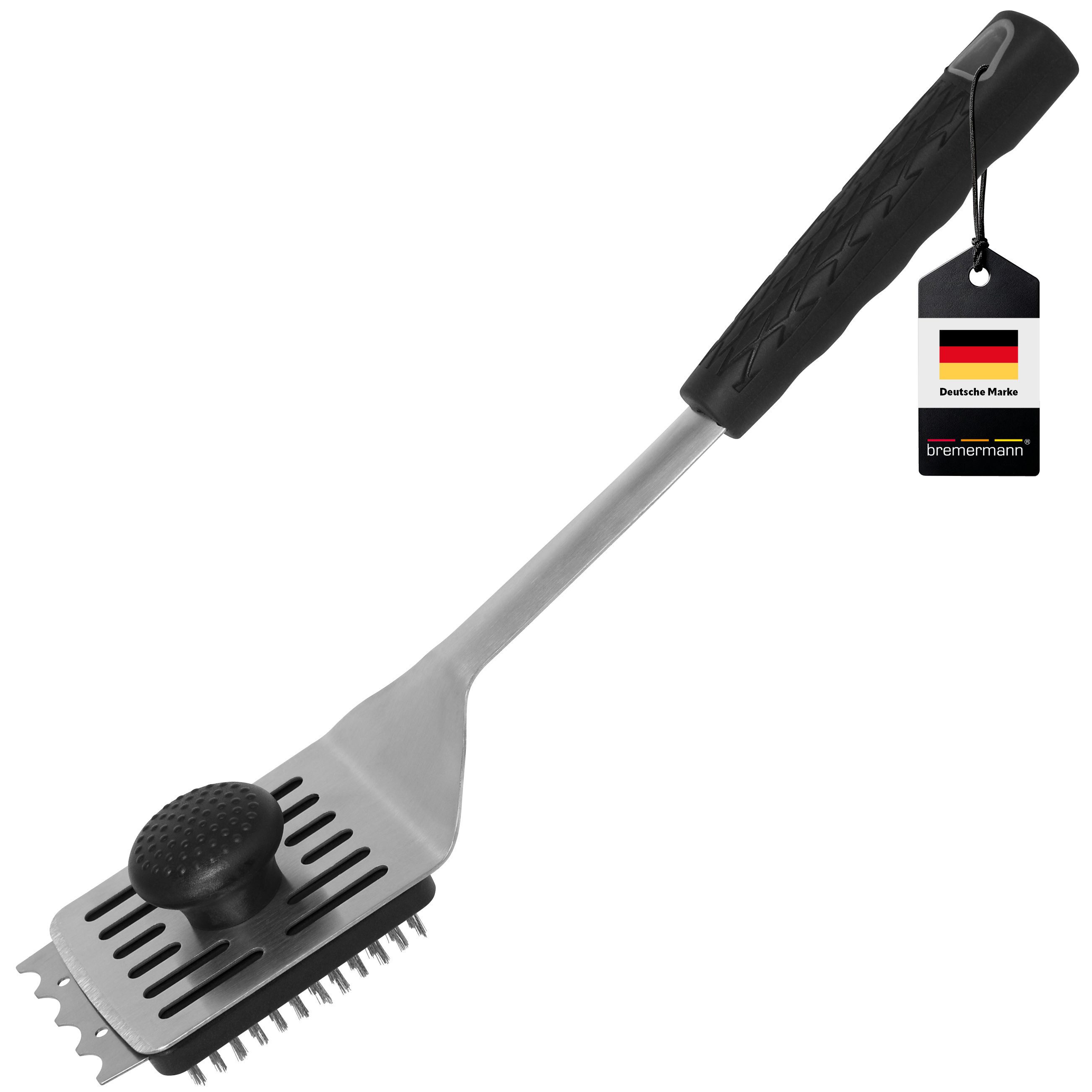bremermann Grillbürste und Grillgutwender 2in1, Edelstahl, (1-tlg), 2in1 - Gleichzeitig auch Grillwender
