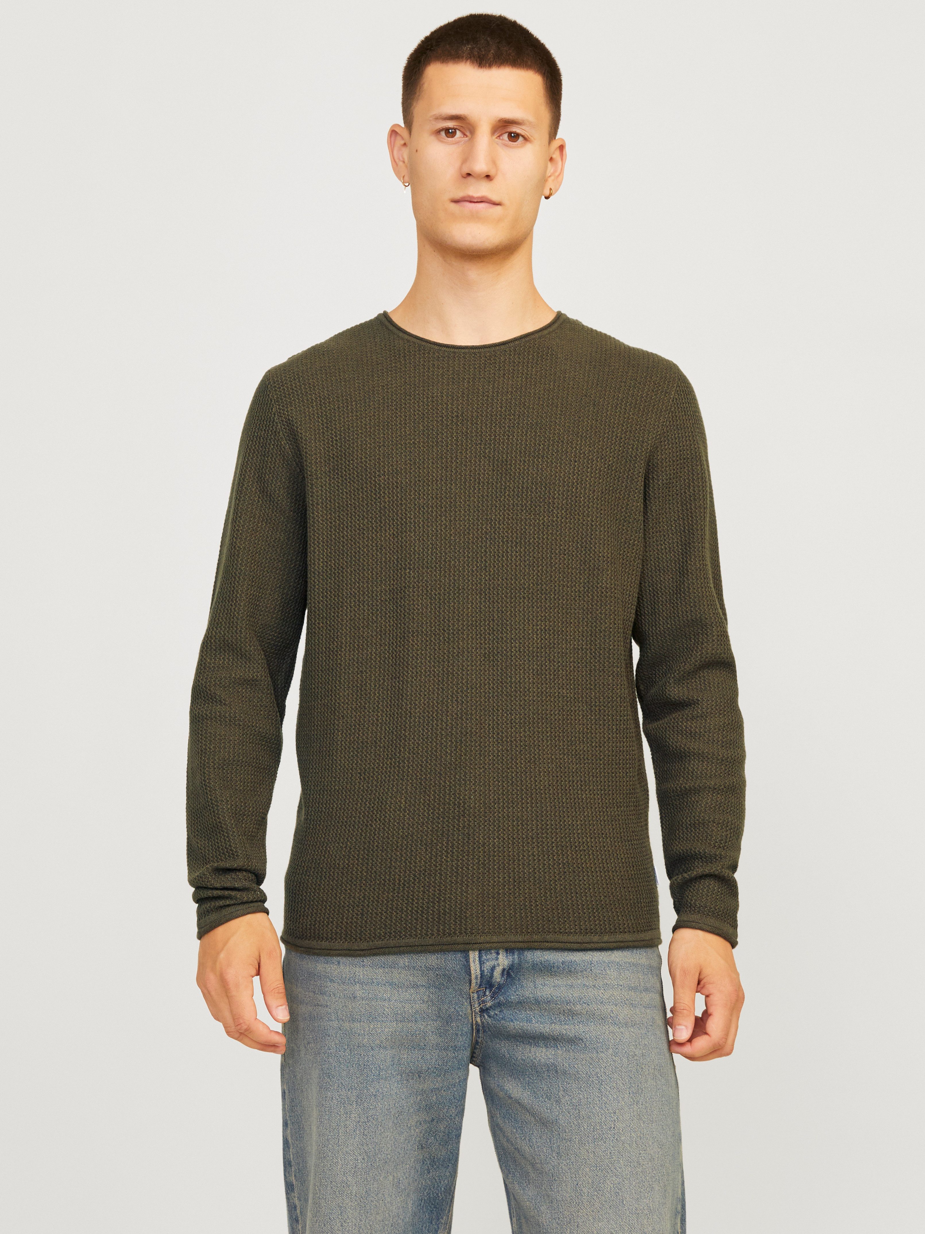 Jack & Jones Rundhalspullover JJECOOPER KNIT CREW NECK NOOS in Strick Optik günstig online kaufen