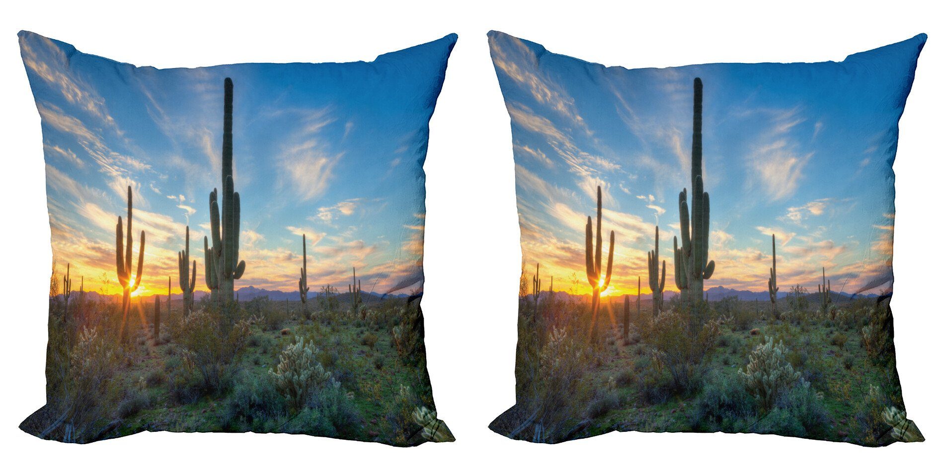 Kissenbezüge Modern Accent Doppelseitiger Digitaldruck, Abakuhaus (2 Stück), Saguaro Cactus Noon