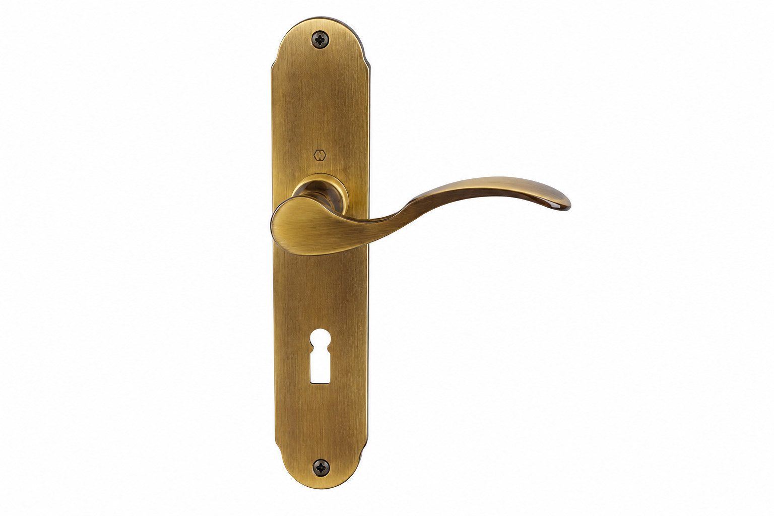 HOPPE Drückergarnitur Drückergarnitur Caracas – Langschild – BB 72 mm – Messing brüniert, Geschwungen außen, für Zimmertüren - Geeignete Türstärke: 37–47 mm