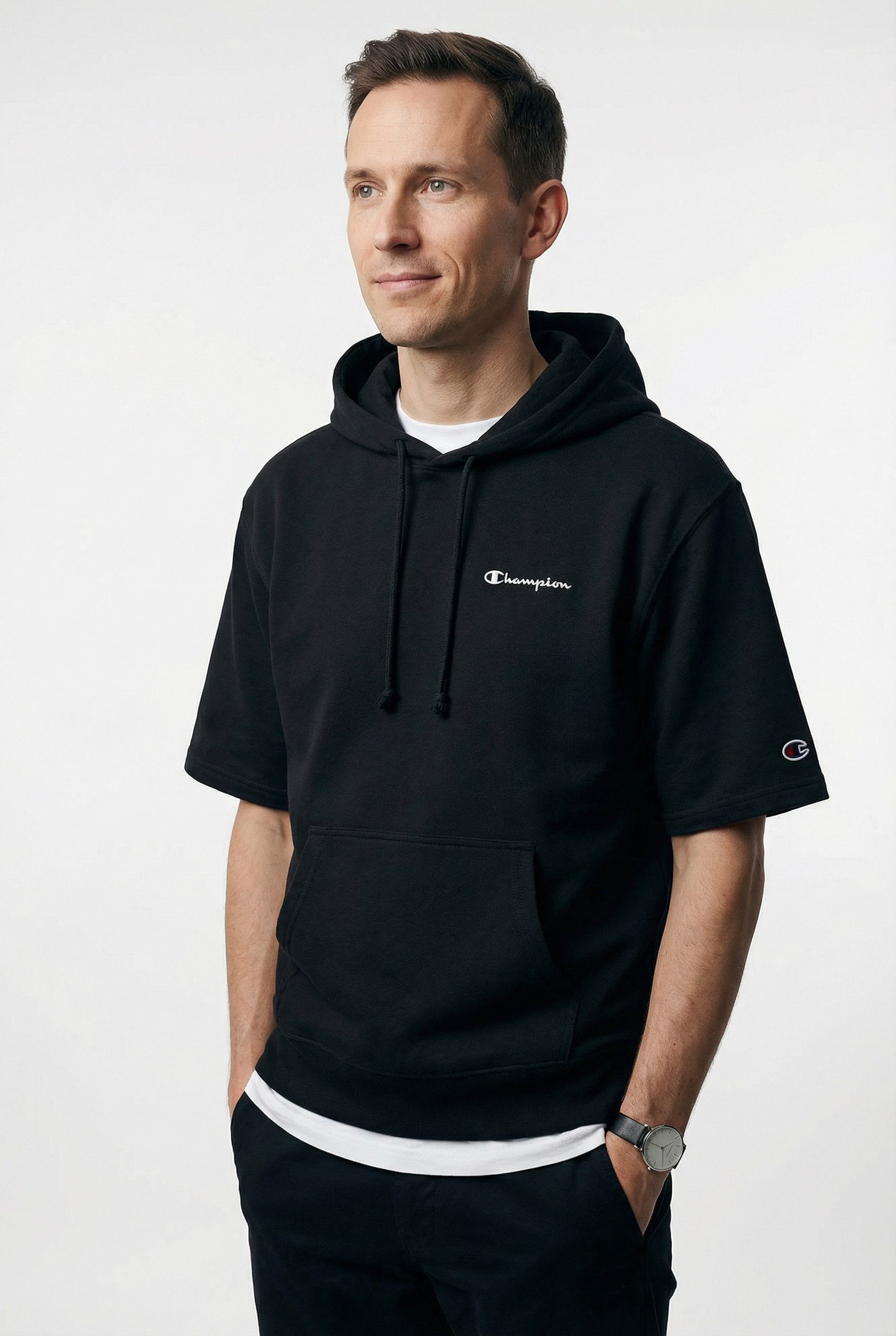 Champion Kapuzenshirt ICONS CONTRAST Terry Hoodie für sportliche Aktivitäten, sportlicher Stil, Kurzarmdesign