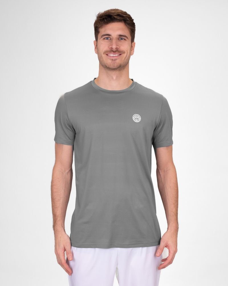 für Grau Tennisshirt Tennis BADU BIDI in Shirt Crew Herren