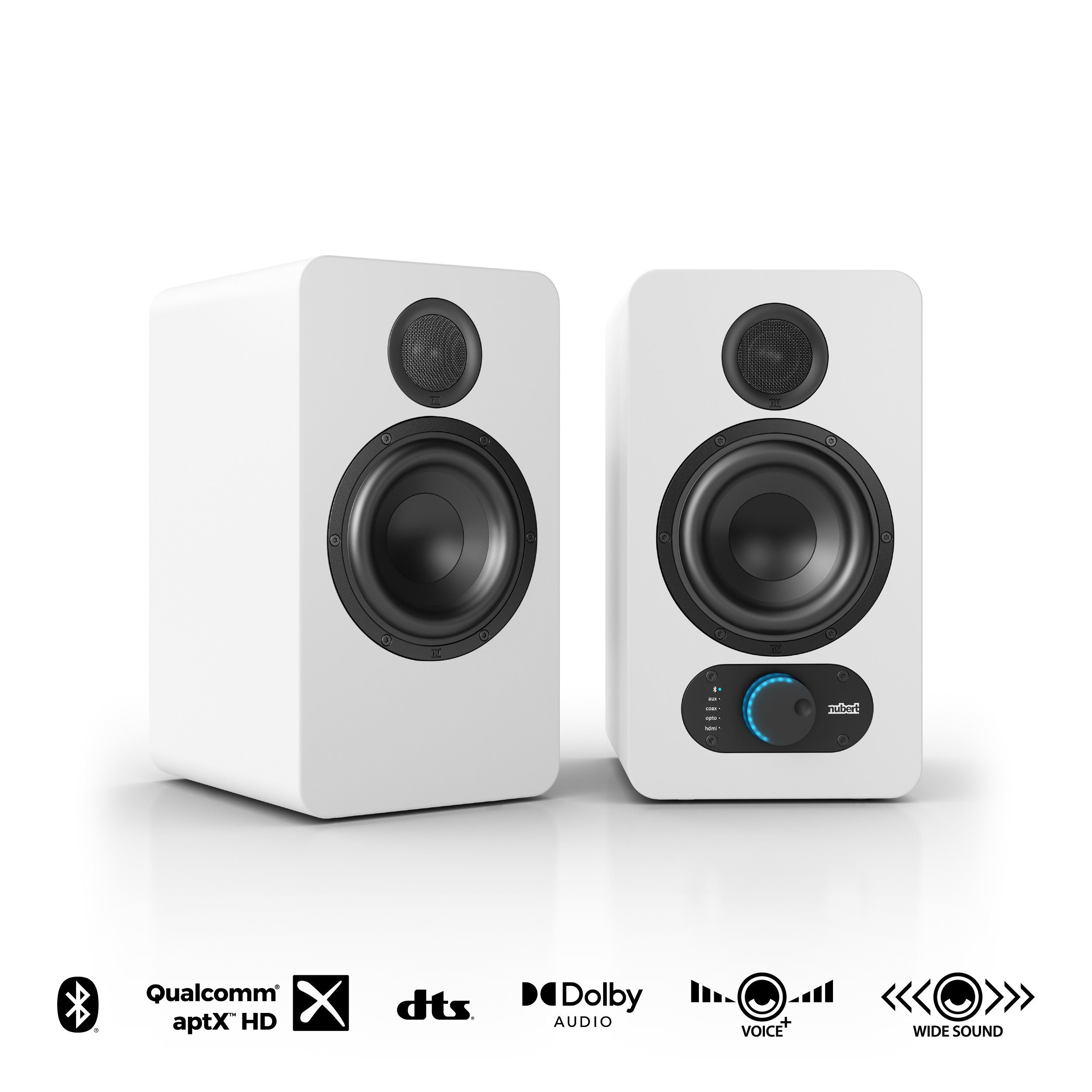 Nubert nuPro SP-200 Regal-Lautsprecher (Bluetooth, 120 W, Aktivpaar, 2x2-Wege, 120 W Dauerleistung pro Paar, Wide Sound, Voice)