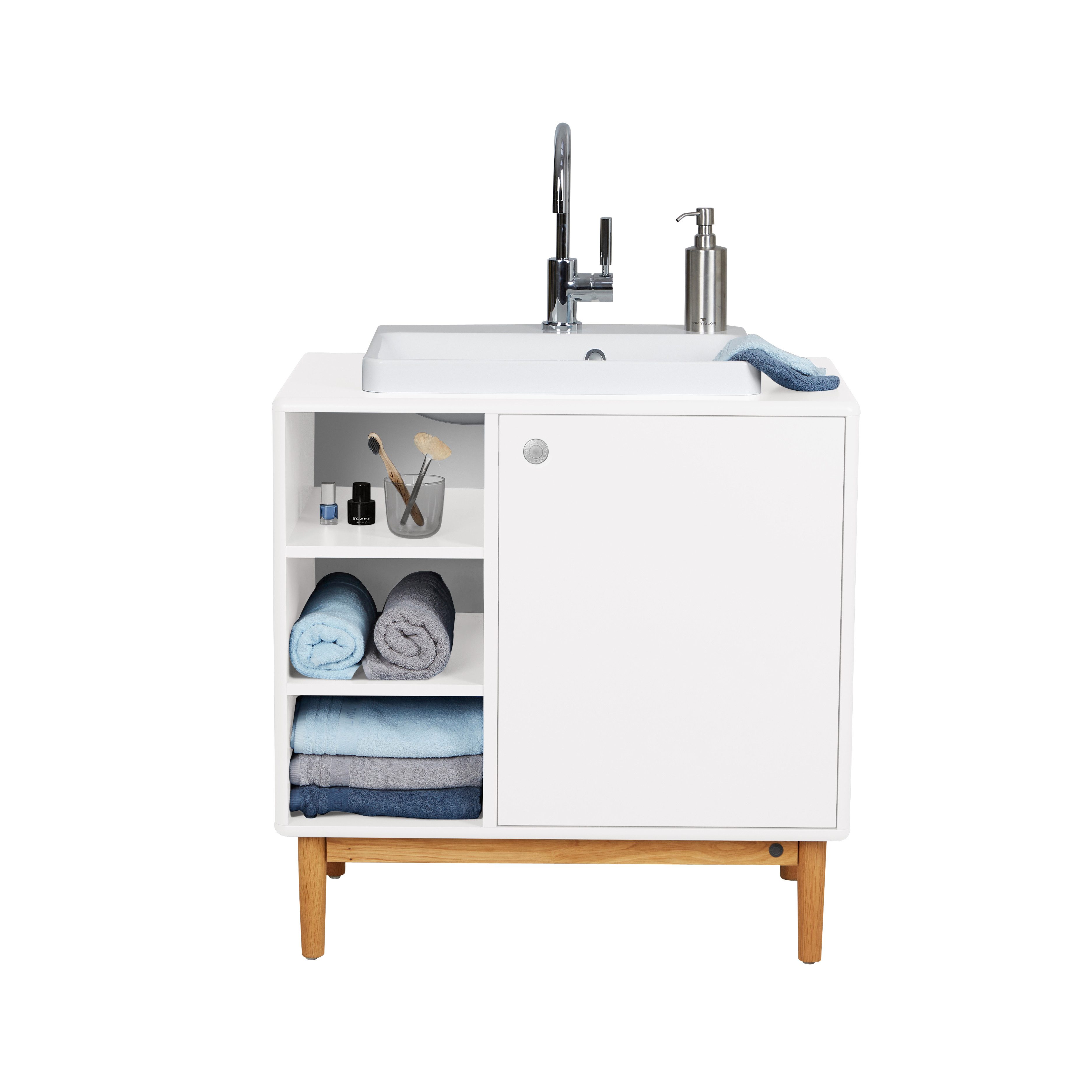TOM TAILOR HOME Waschtisch COLOR BATH mit Waschbecken, Tür und offenem Regal - in schönen Farben, lackiertes MDF mit gerundeten Kanten - nur noch wenige Exemplare