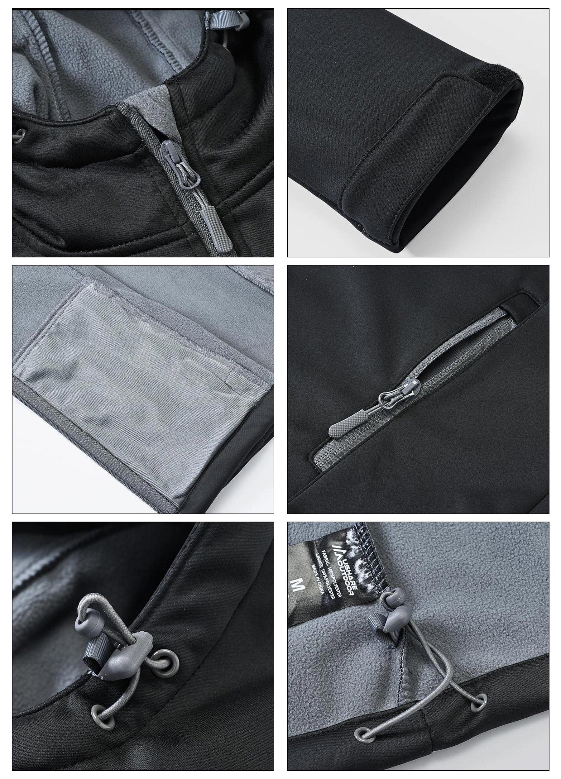 ATLASLAVA Softshelljacke Damen Wasserdicht Atmungsaktiv Leicht (1-St) Fleece Kapuze Übergangsjacke für Laufen Wandern – Bild 5 von 5