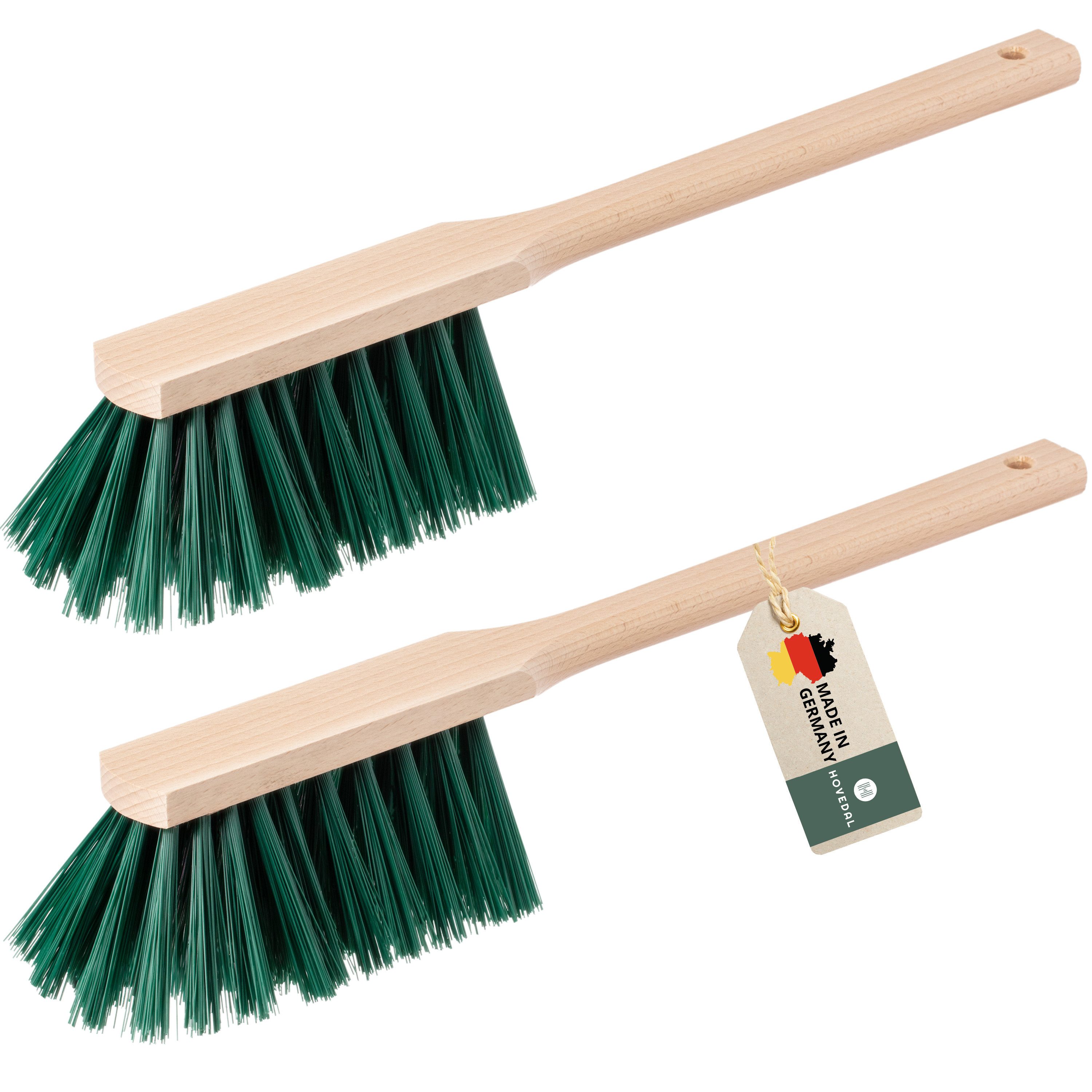 Hovedal Kehrgarnitur 2er Set Handfeger langer Stiel, Handfeger für Draußen, Garten, Robuster Handbesen mit langem Stiel, Langstiel Handkehrer, Handbesen