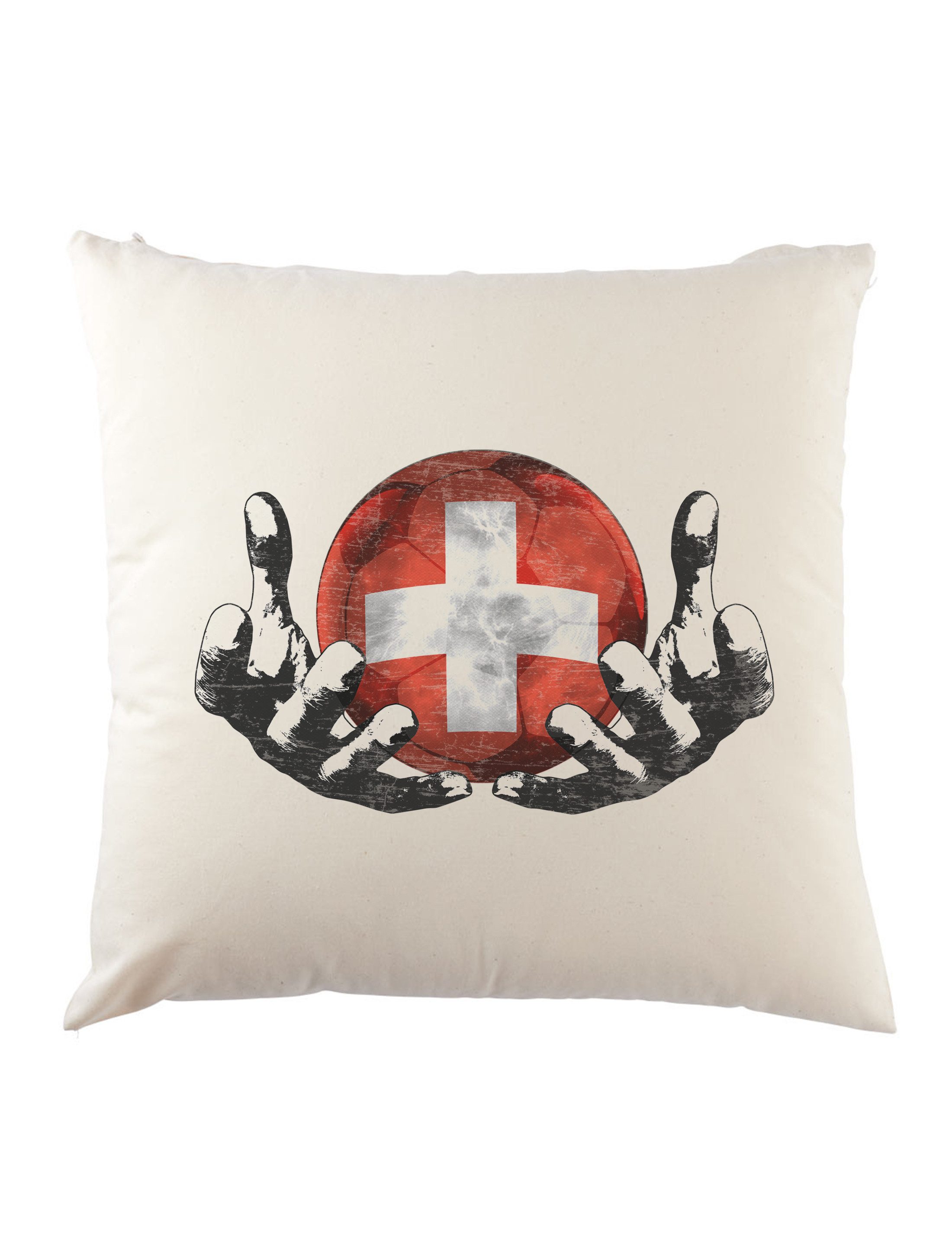 Urban Backwoods Dekokissen Switzerland Football Magic Ball Dekokissen Schweiz Schweizer Swiss, Fußball Fahne Fussball Komet